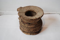 19th Century Carved Burmese Water Vessel with Handle