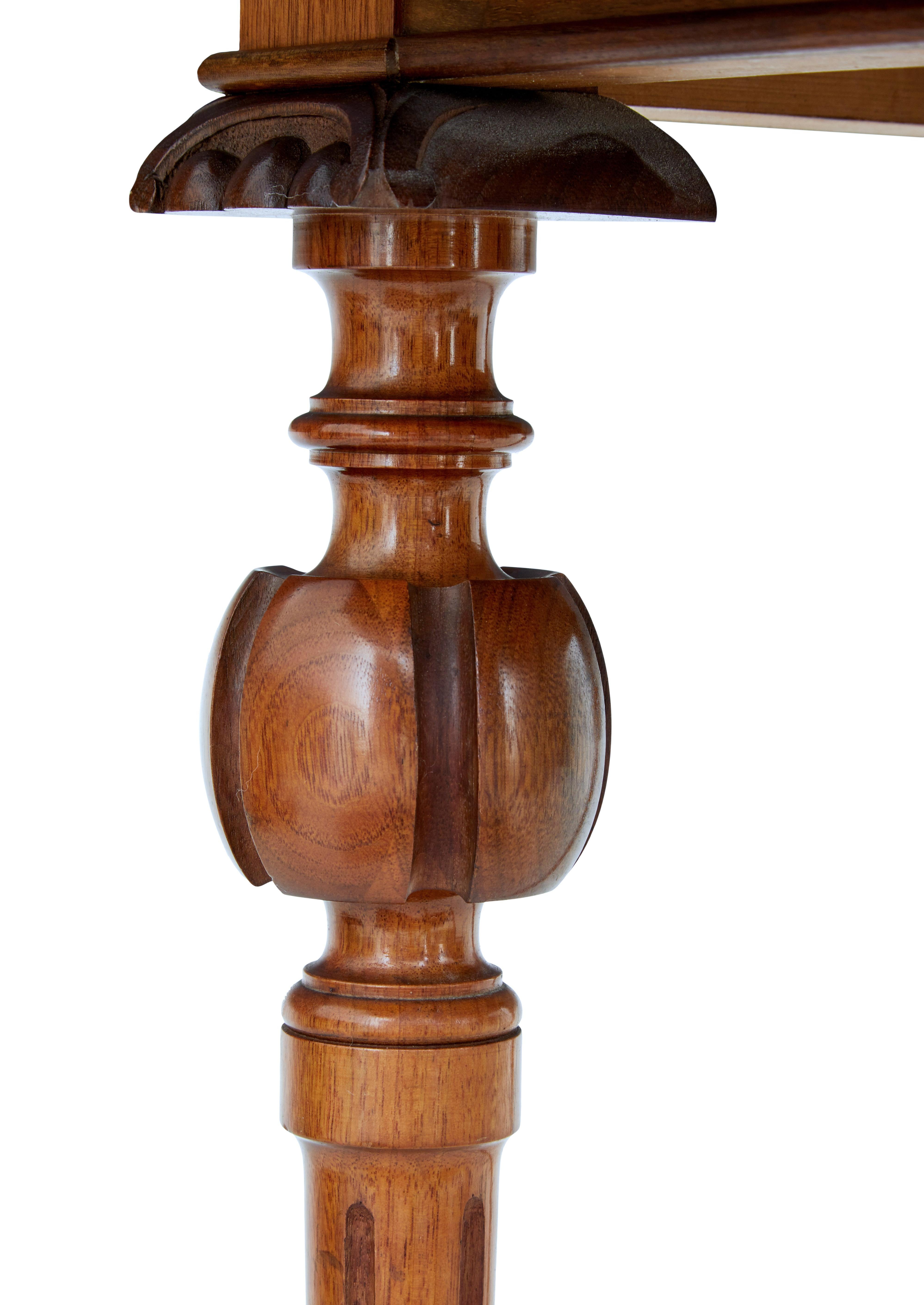 19th Century Carved Burr Walnut Envelope Occasional Table In Good Condition In Debenham, Suffolk