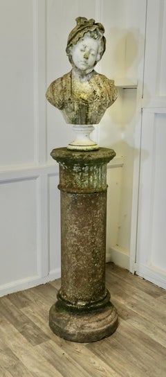 19th Century Carved Carrara Marble Bust after Jean-Baptiste GREUZE