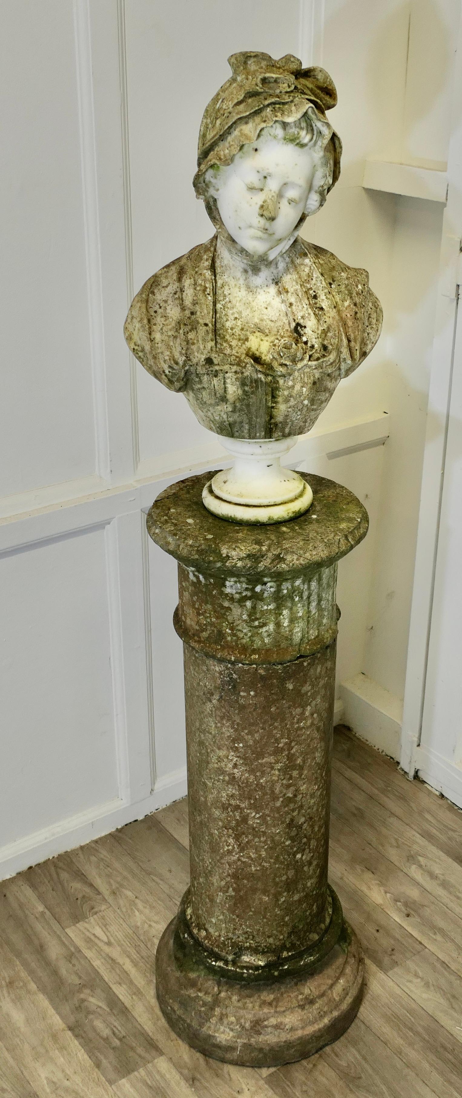 Busto in marmo di Carrara intagliato del XIX secolo da Jean-Baptiste Greuze In condizioni buone in vendita a Godshill, Isle of Wight