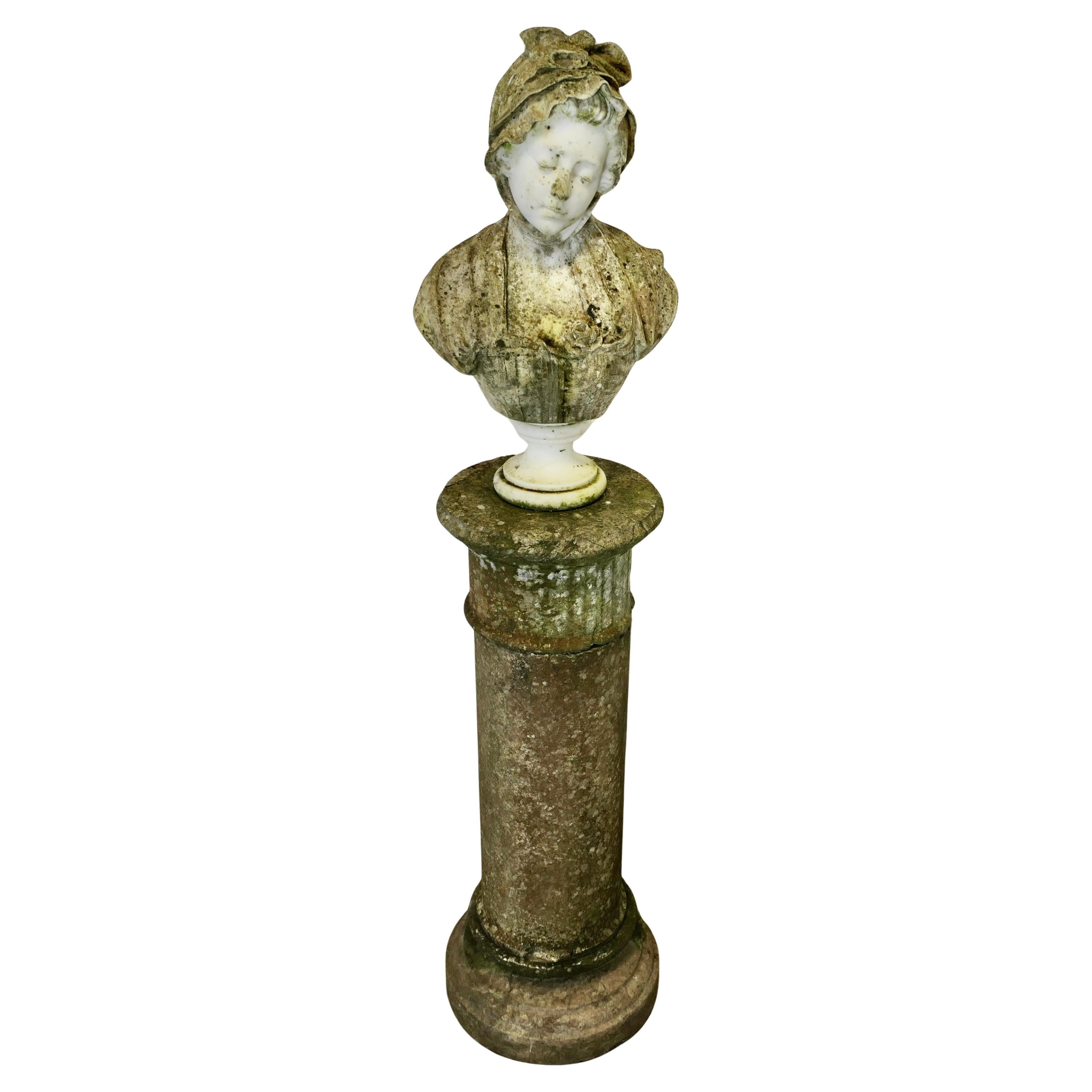 Busto in marmo di Carrara intagliato del XIX secolo da Jean-Baptiste Greuze in vendita
