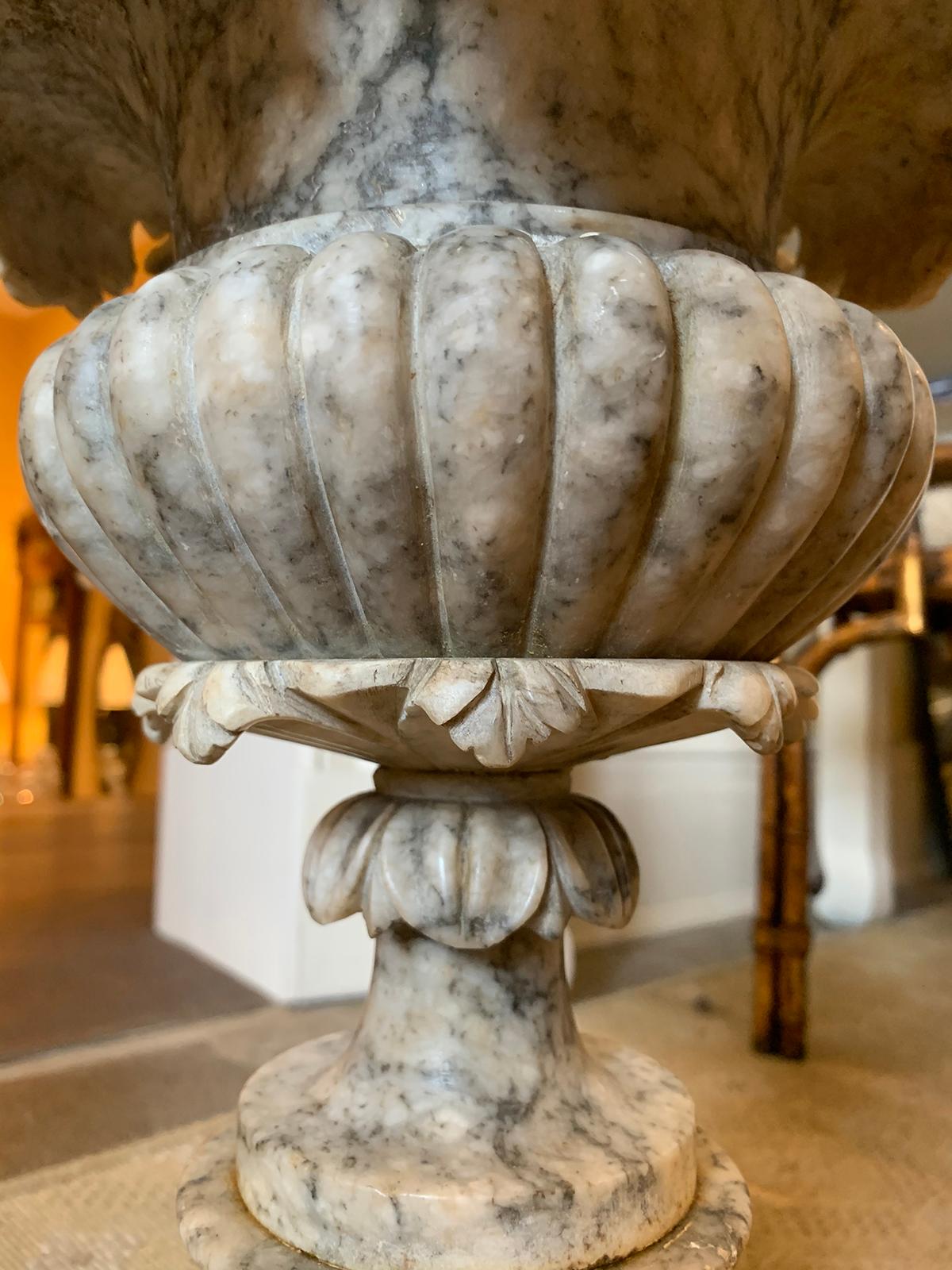 19th Century Carved Carrara Marble Urn 4