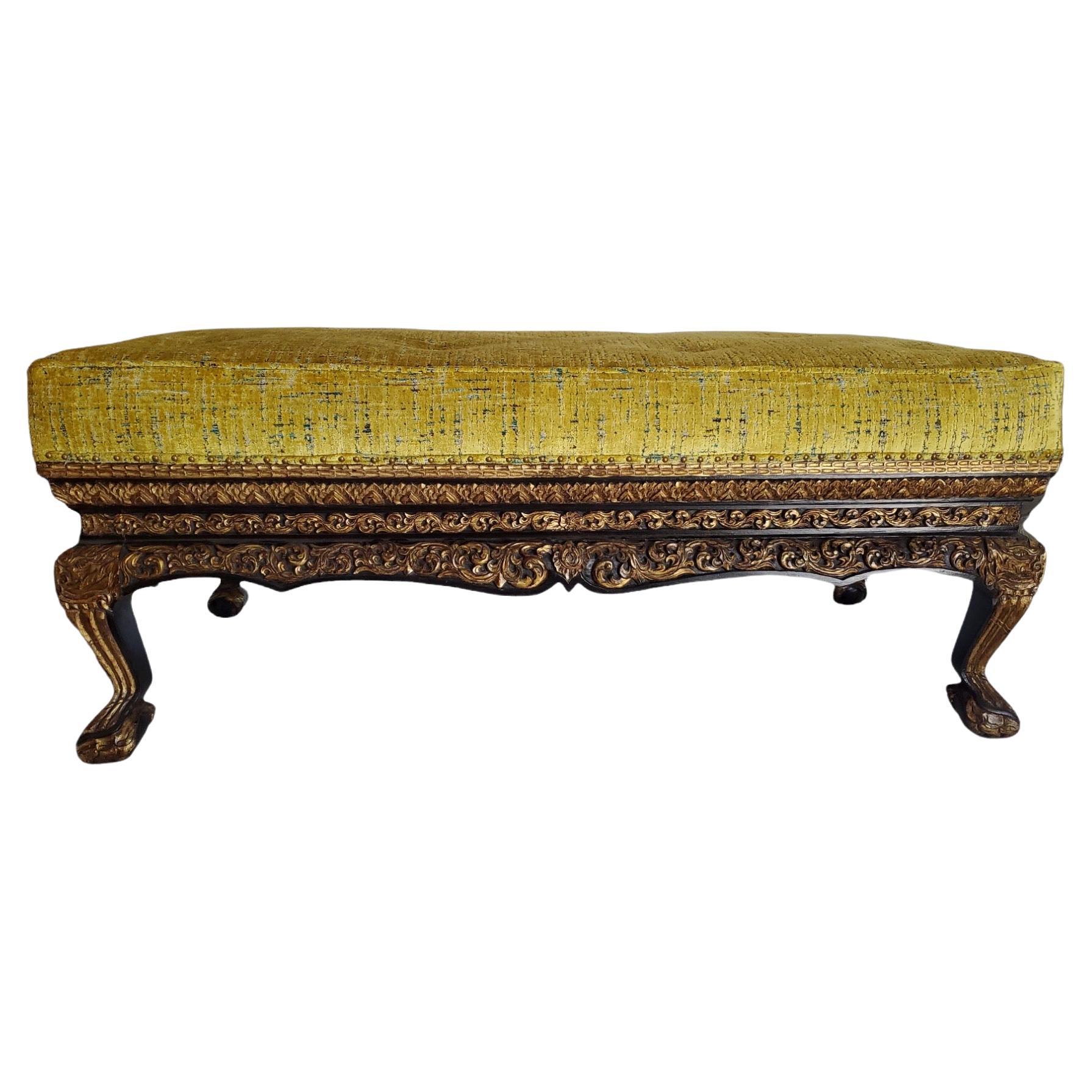 19th Century Carved Chinese Bench