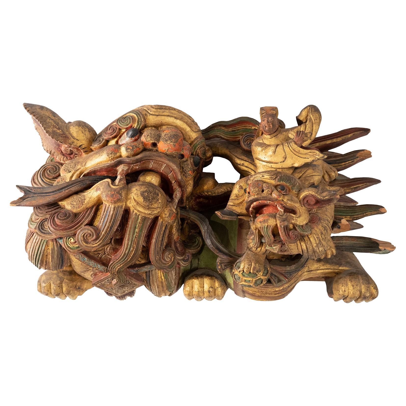 19th Century Carved Chinese Dragon For Sale