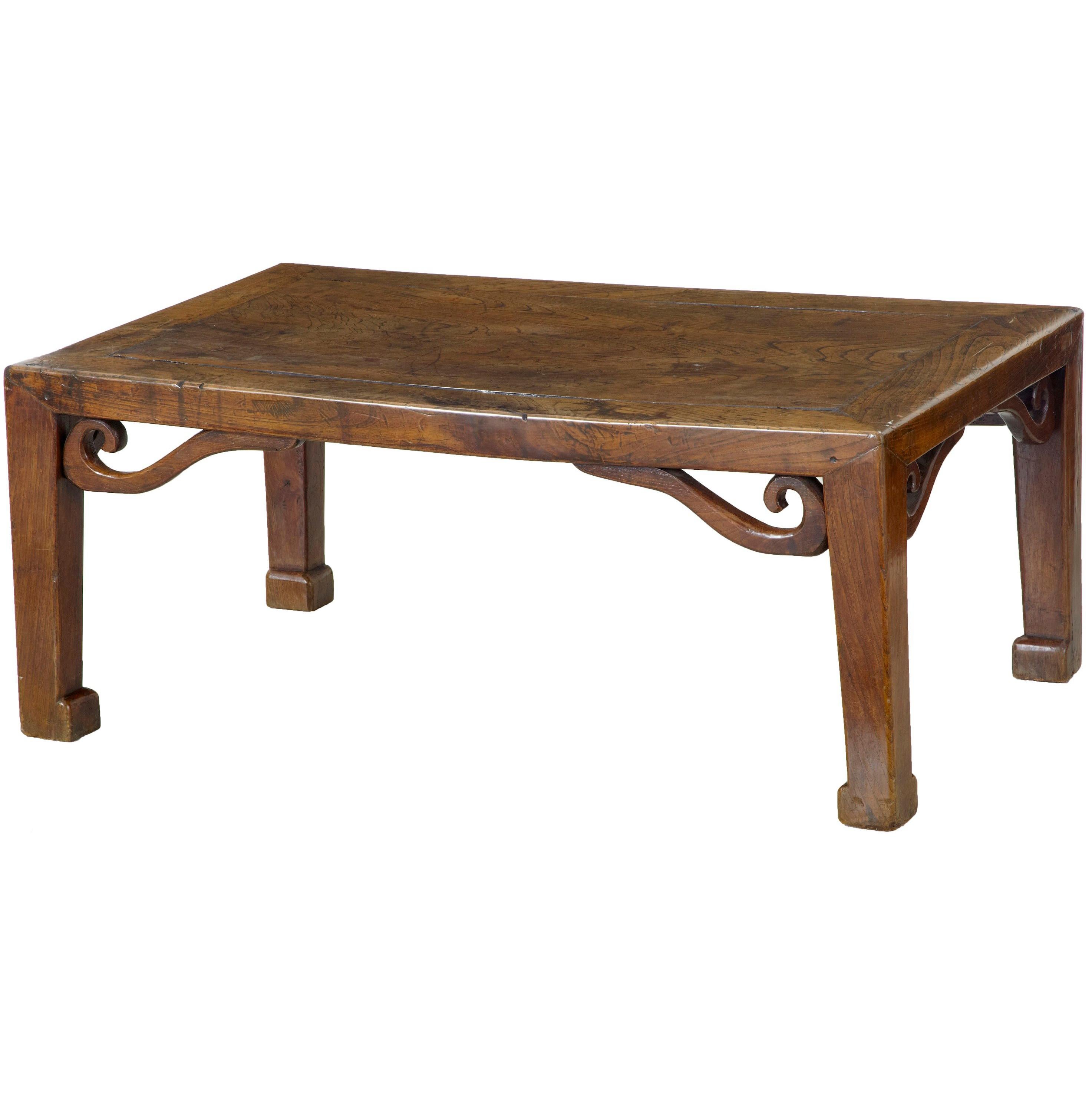 19th Century Carved Chinese Elm Low Table