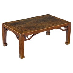 19th century carved Chinese elm low table