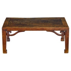 19th century carved Chinese elm low table