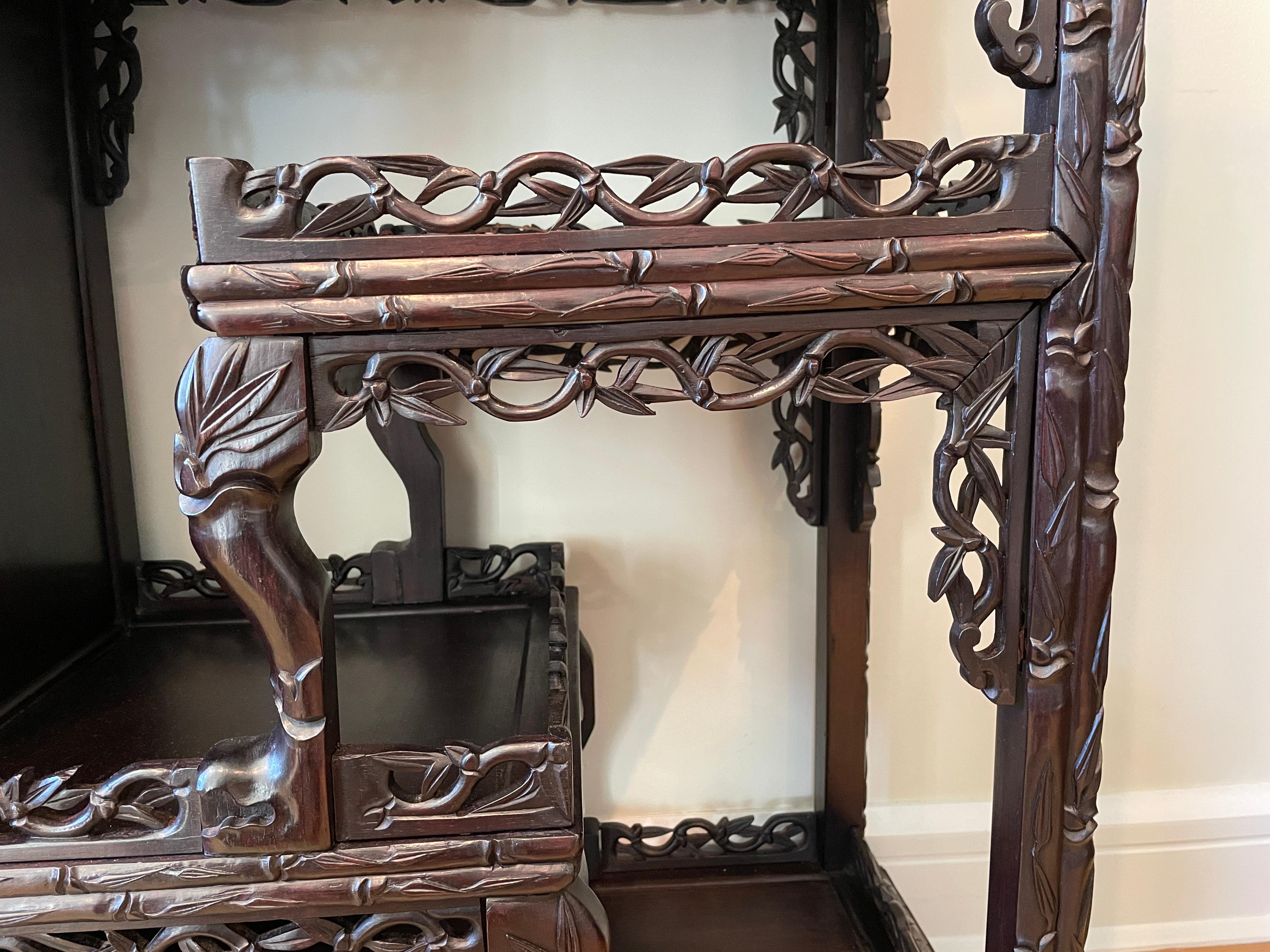 19th Century Carved Chinese Etagere For Sale 3