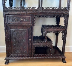 19th Century Carved Hardwood Chinese Etagere