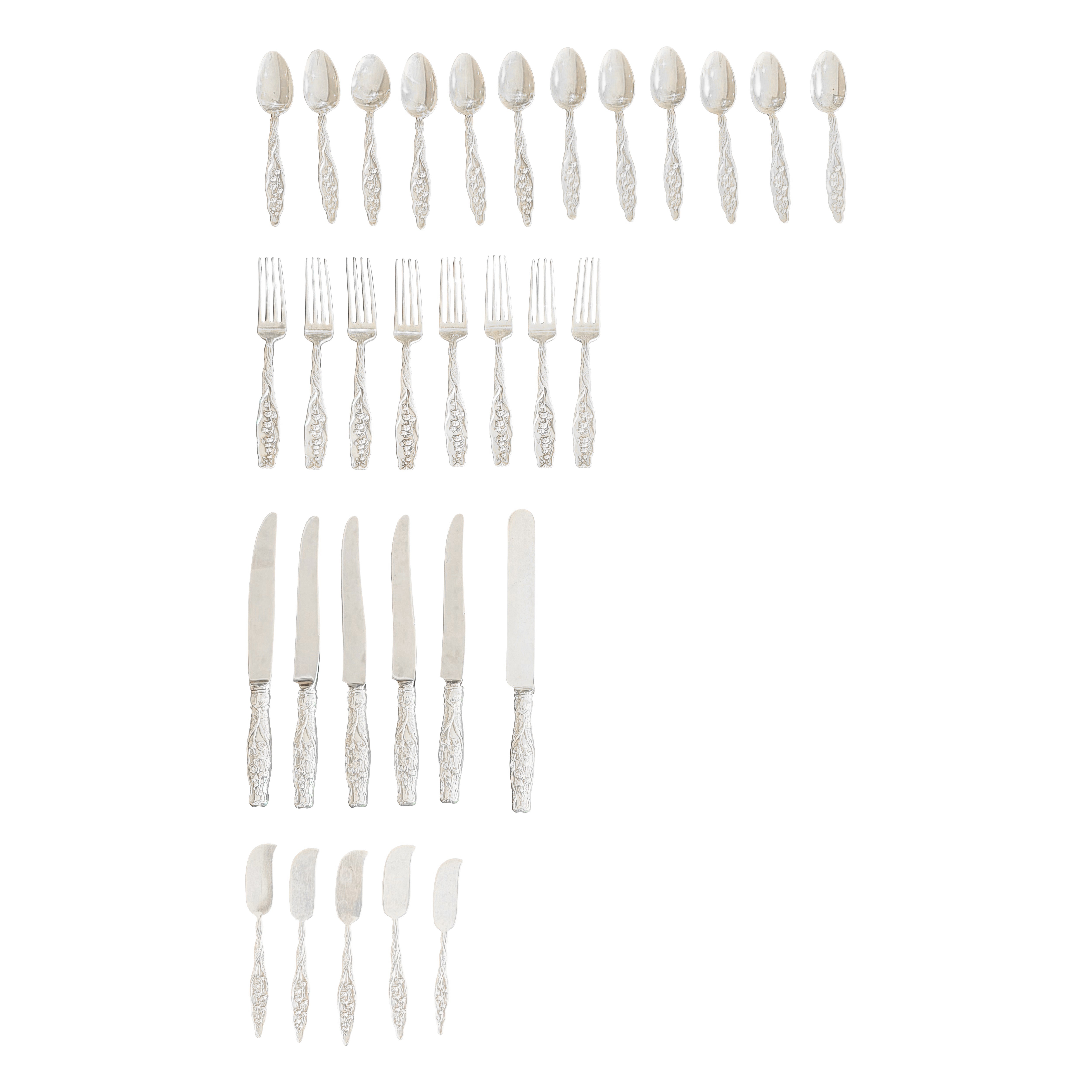 19th Century Lily of the Valley Pattern flatware Circa 1880 For Sale
