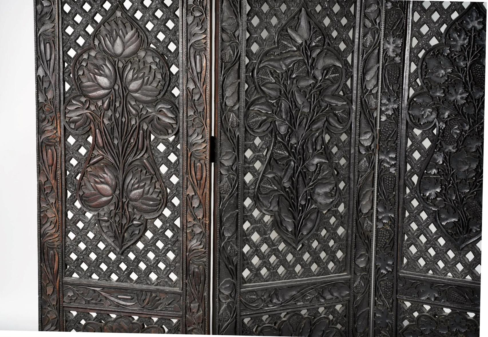 Anglo-Indian 19th Century Carved Screen For Sale