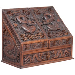 19th Century Carved Chinese Writing Slope