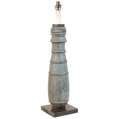 19th Century Carved Column Table Lamp