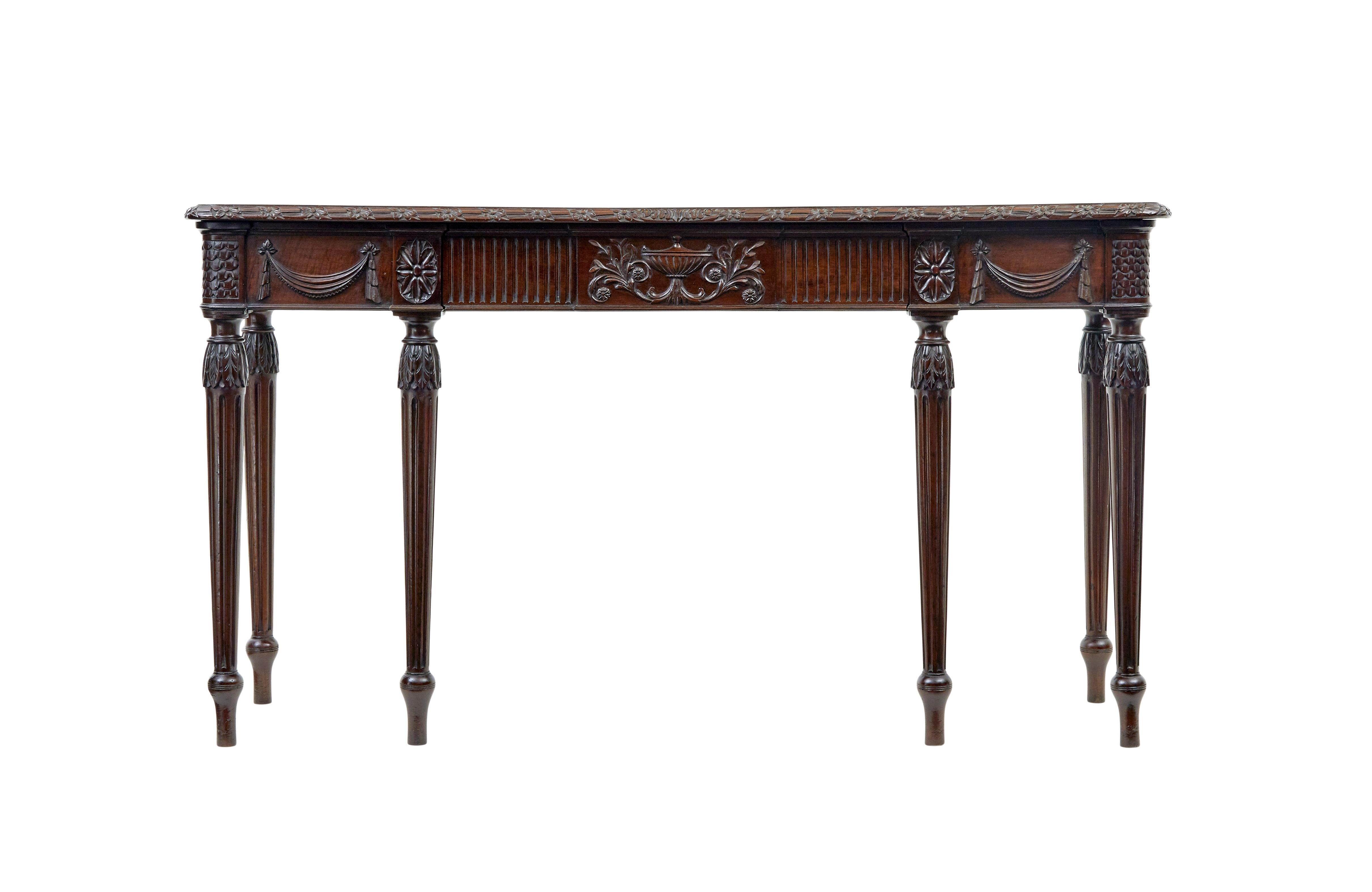 Adam Style 19th century carved console table in the Adams Style For Sale