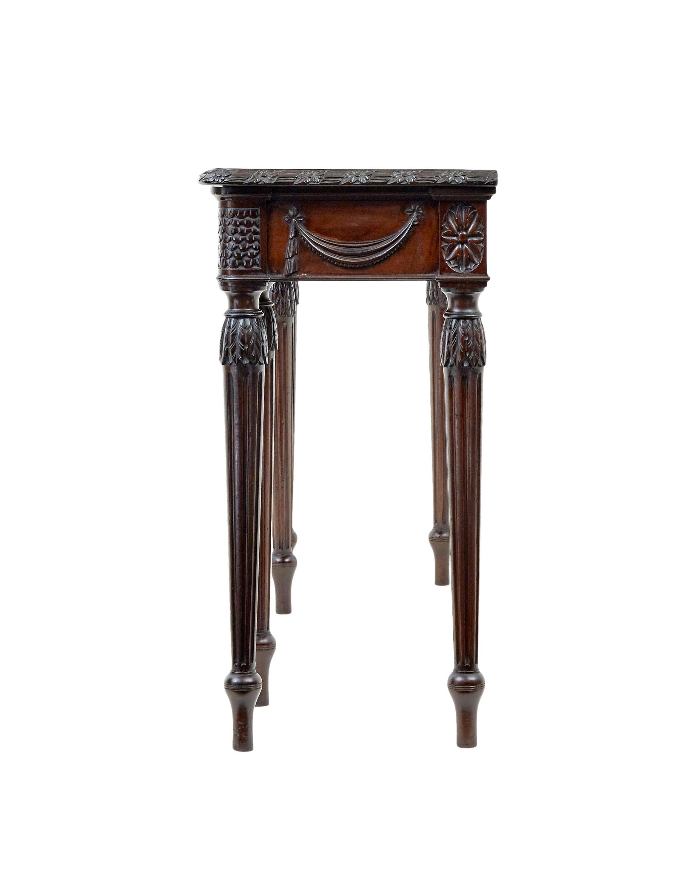 English 19th century carved console table in the Adams Style For Sale