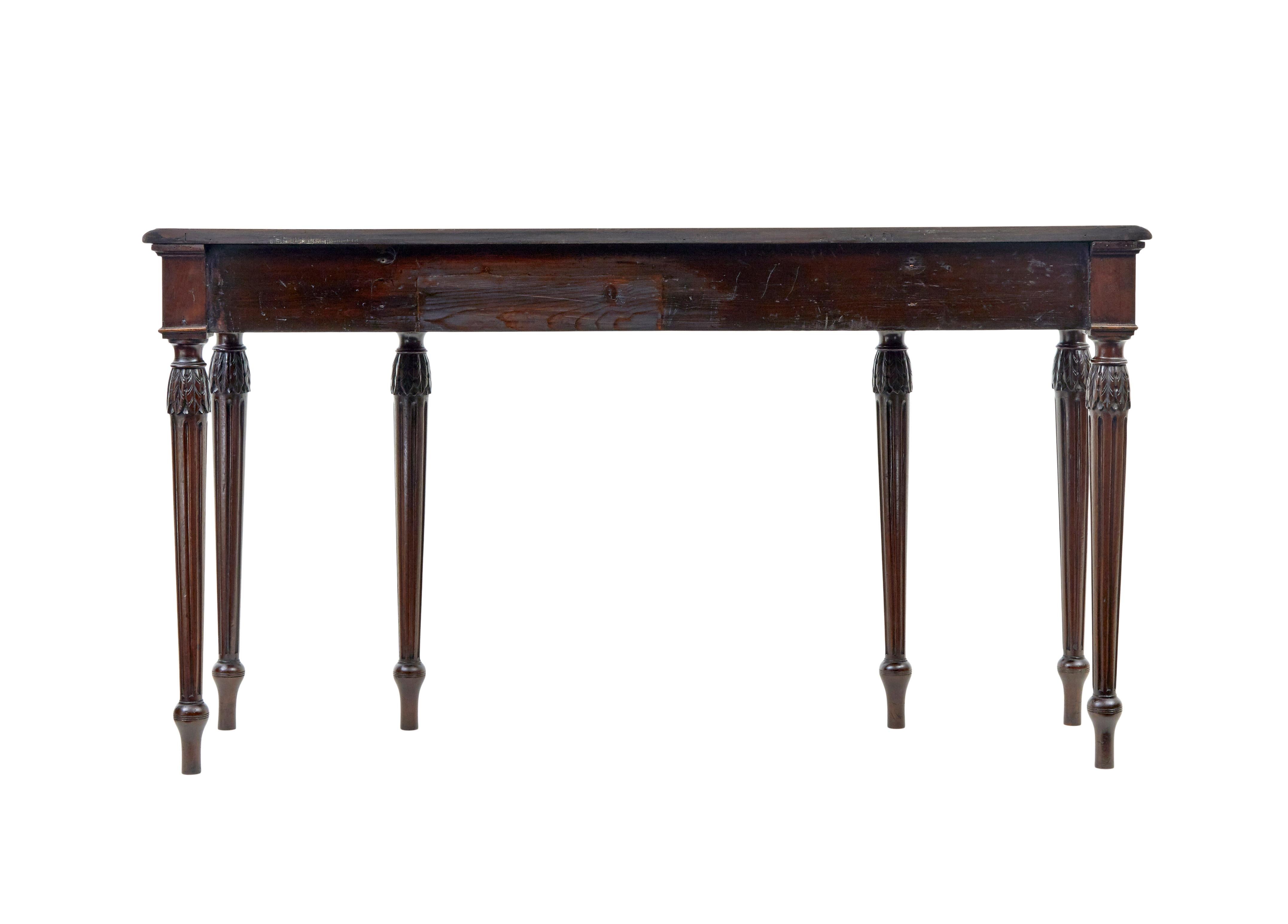 Hand-Carved 19th century carved console table in the Adams Style For Sale