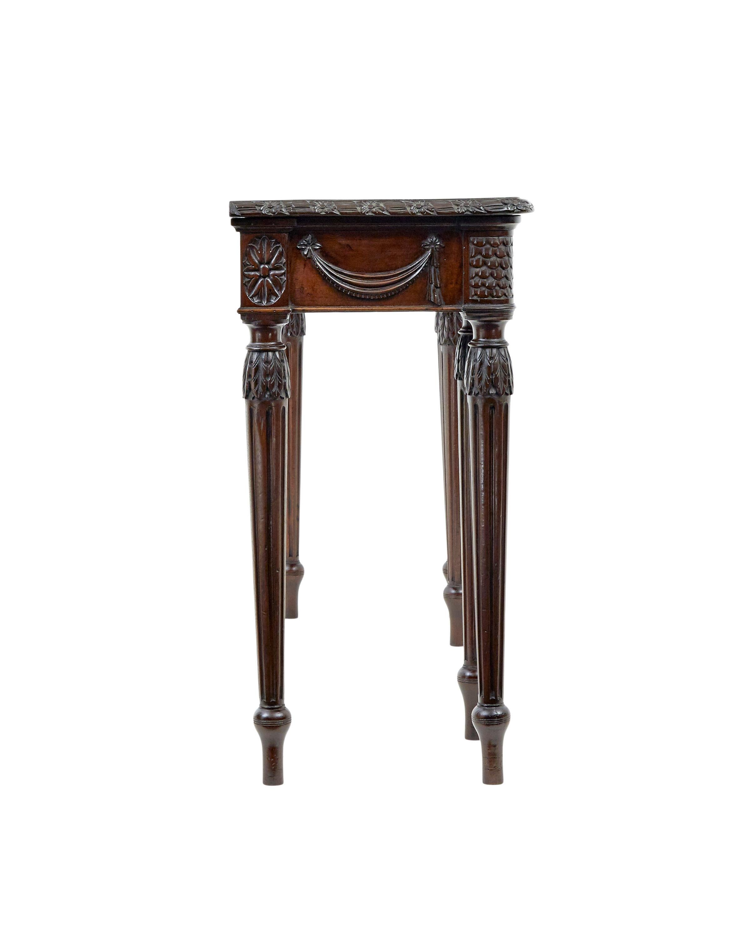 19th century carved console table in the Adams Style In Good Condition For Sale In Debenham, Suffolk