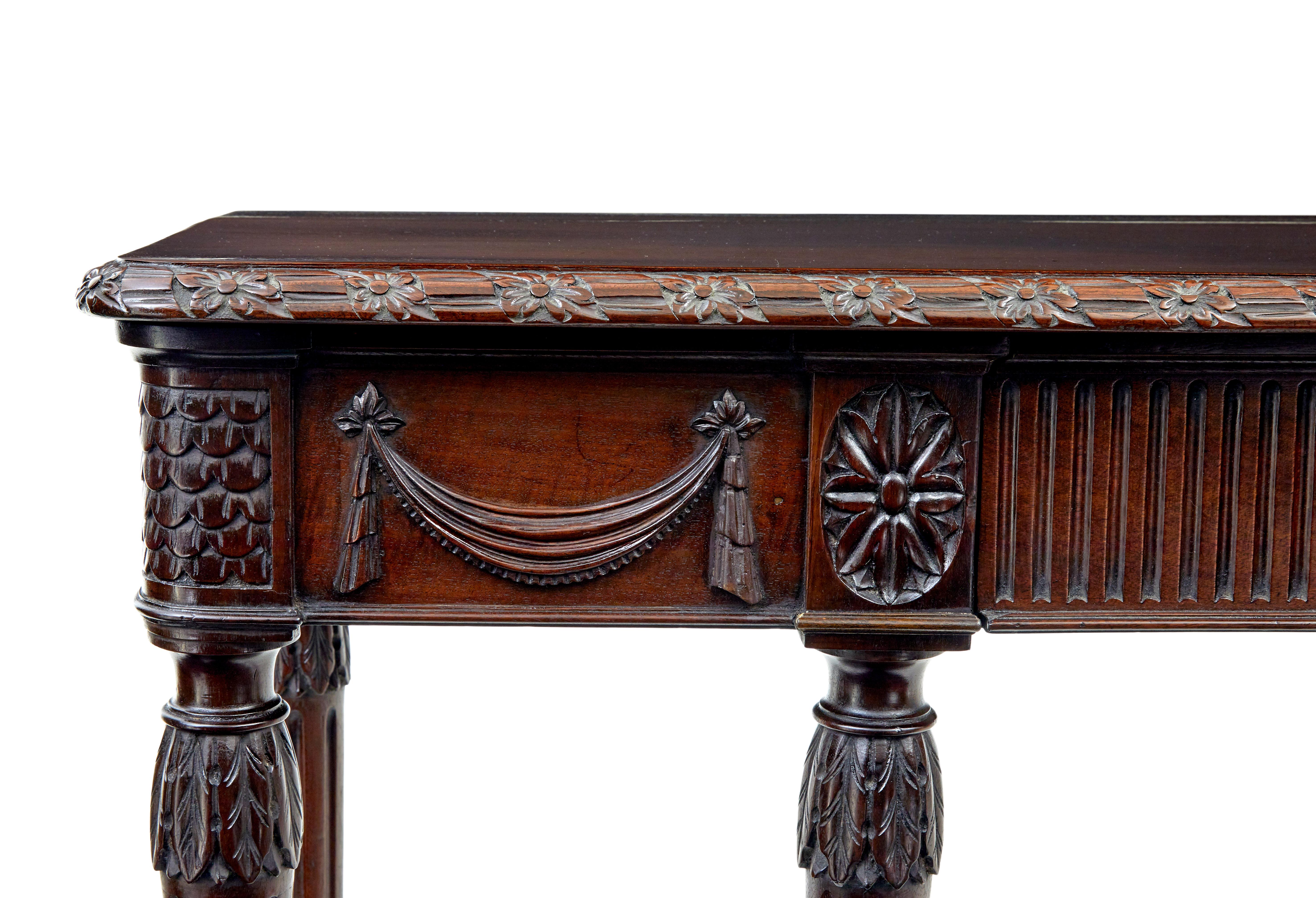 19th Century 19th century carved console table in the Adams Style For Sale