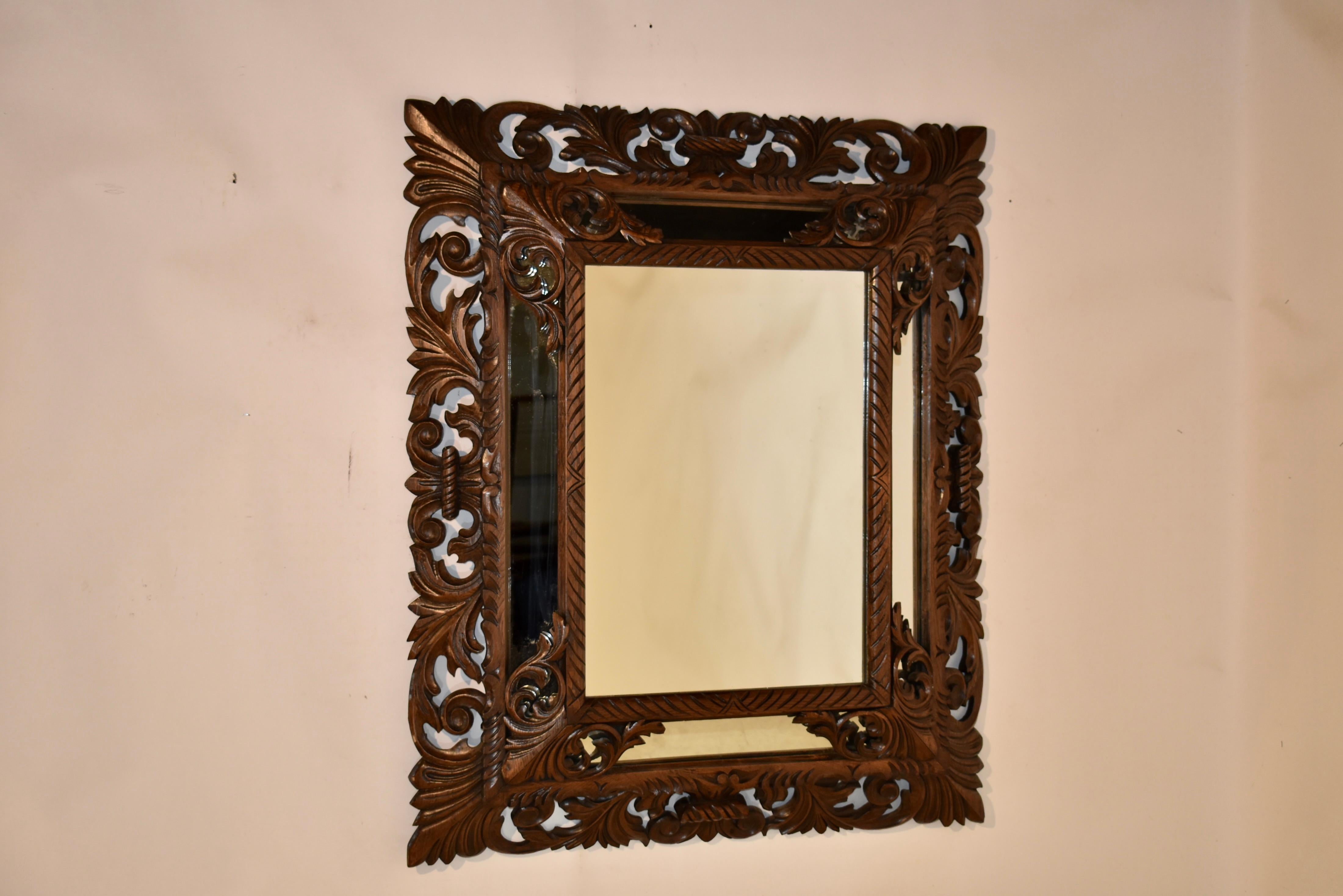 Napoleon III 19th Century Carved Cushion Wall Mirror For Sale