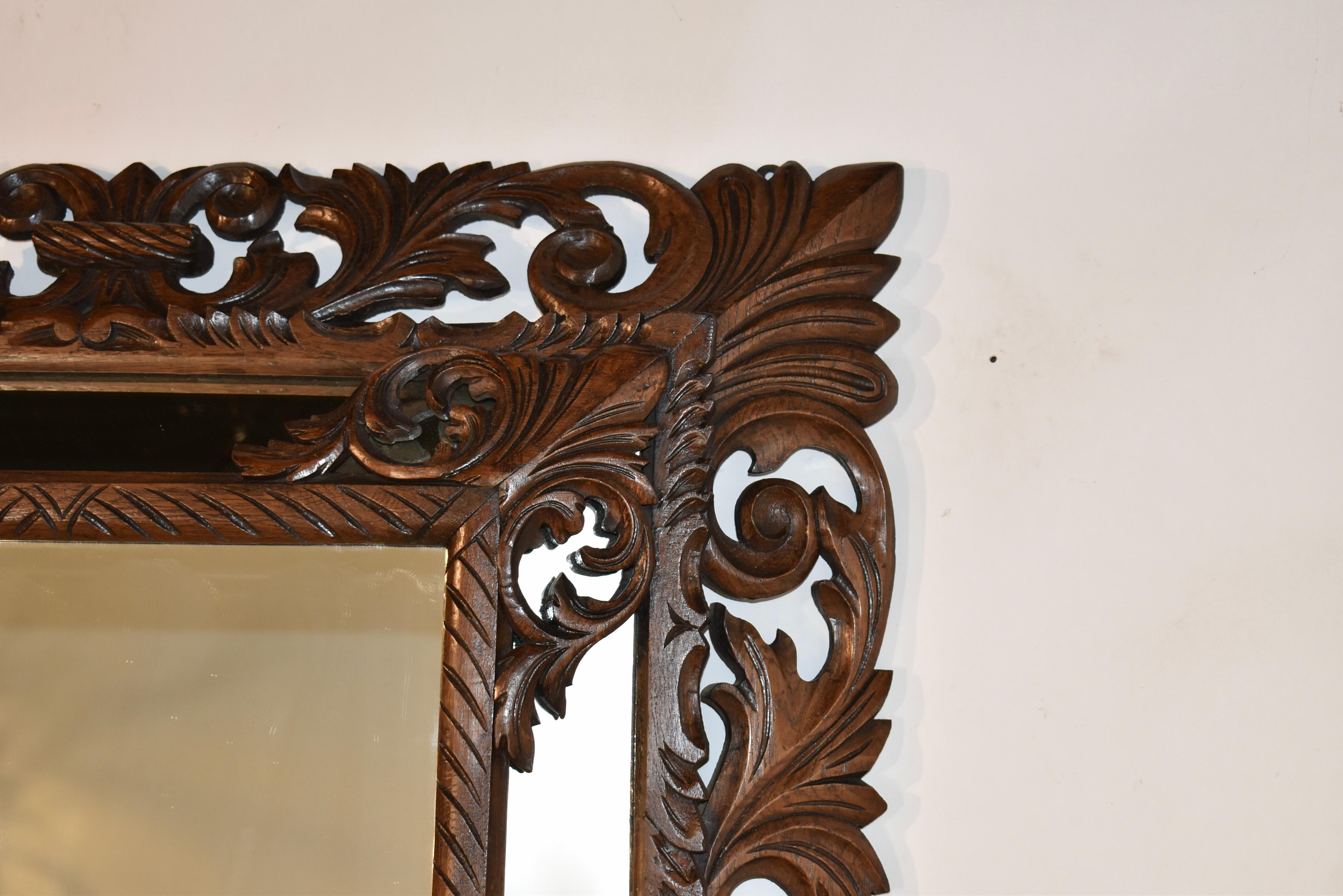 19th Century Carved Cushion Wall Mirror In Good Condition For Sale In High Point, NC