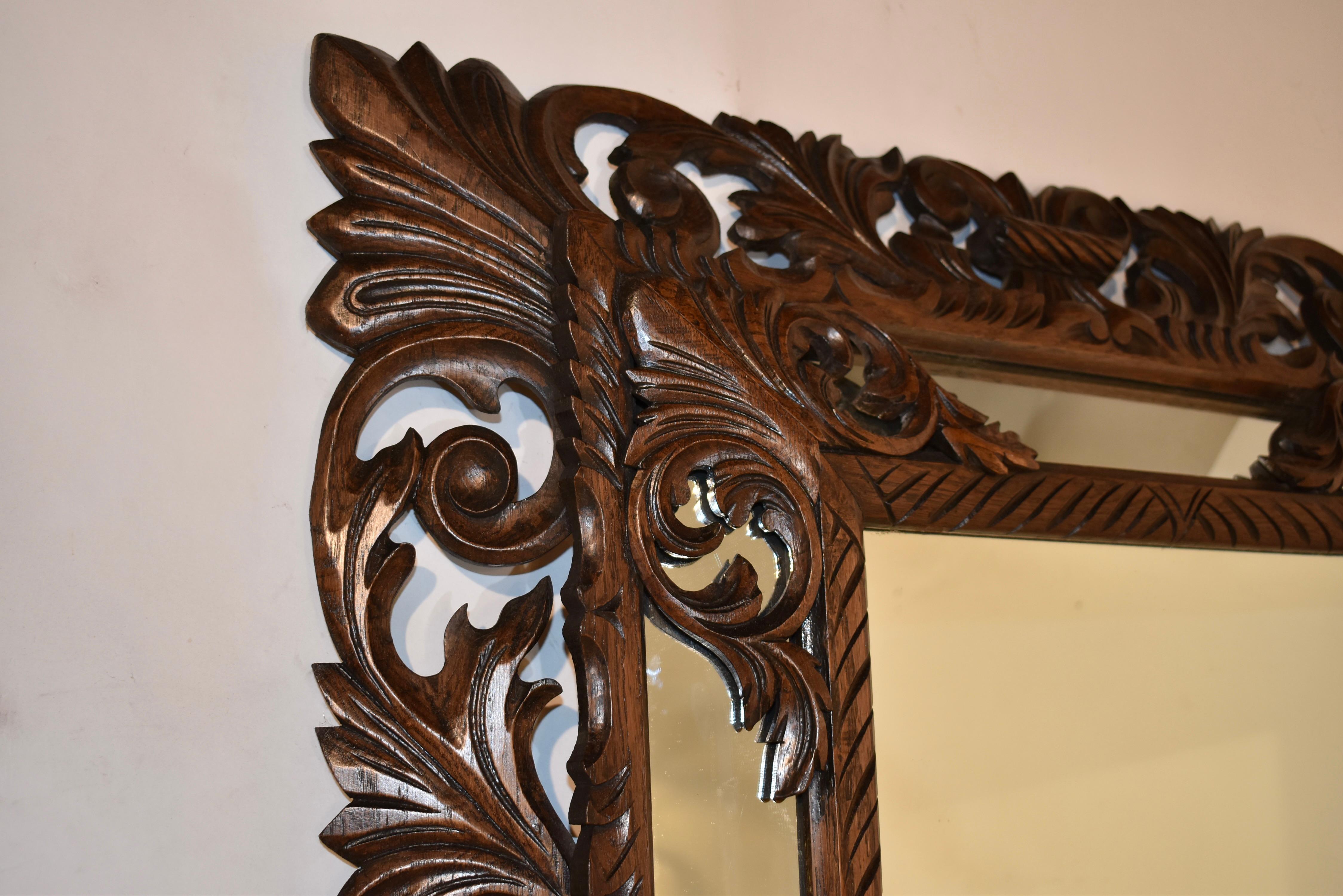 19th Century Carved Cushion Wall Mirror For Sale 2
