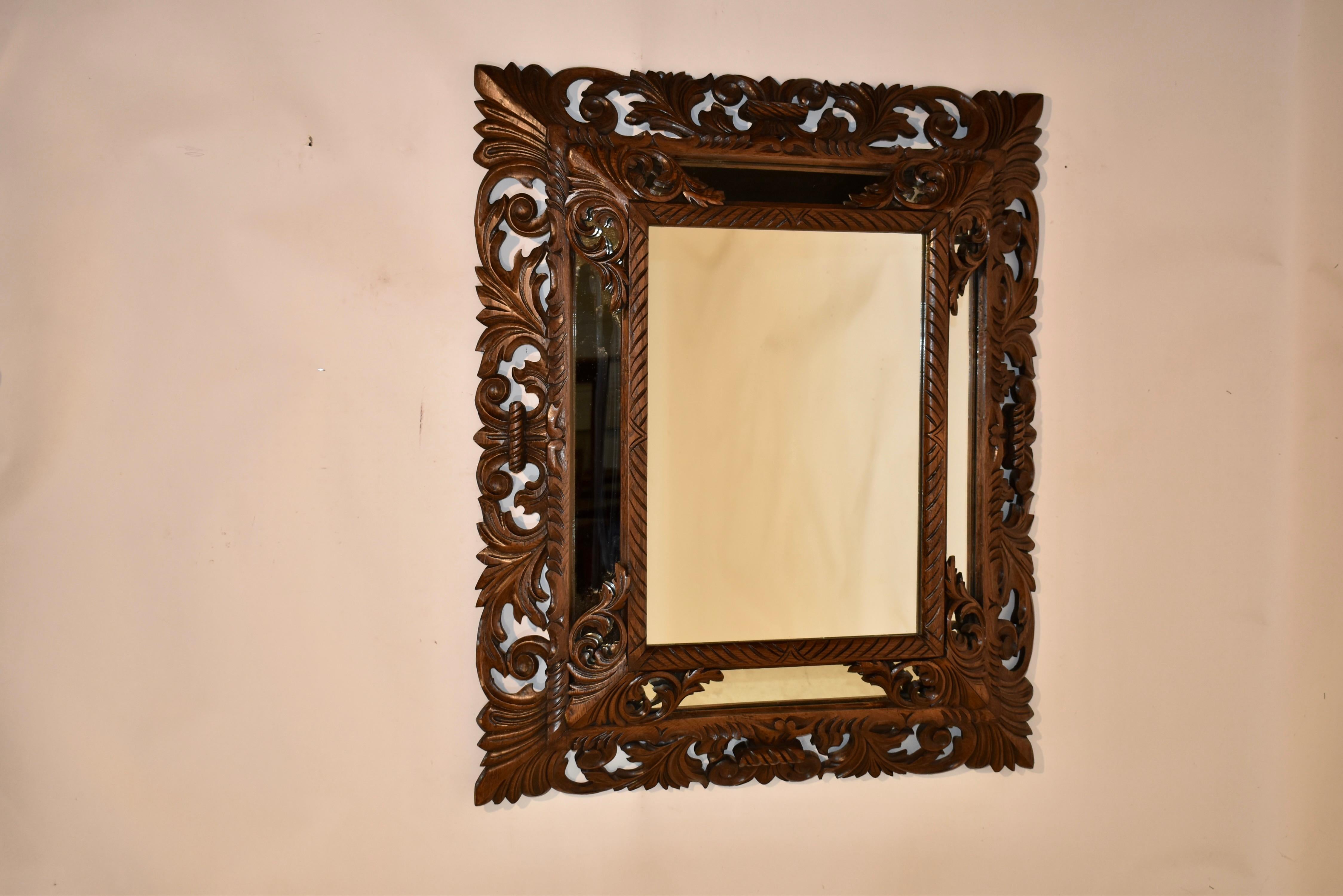 19th Century Carved Cushion Wall Mirror For Sale 3
