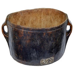 19th Century Carved Dug Out Hardwood Vessel