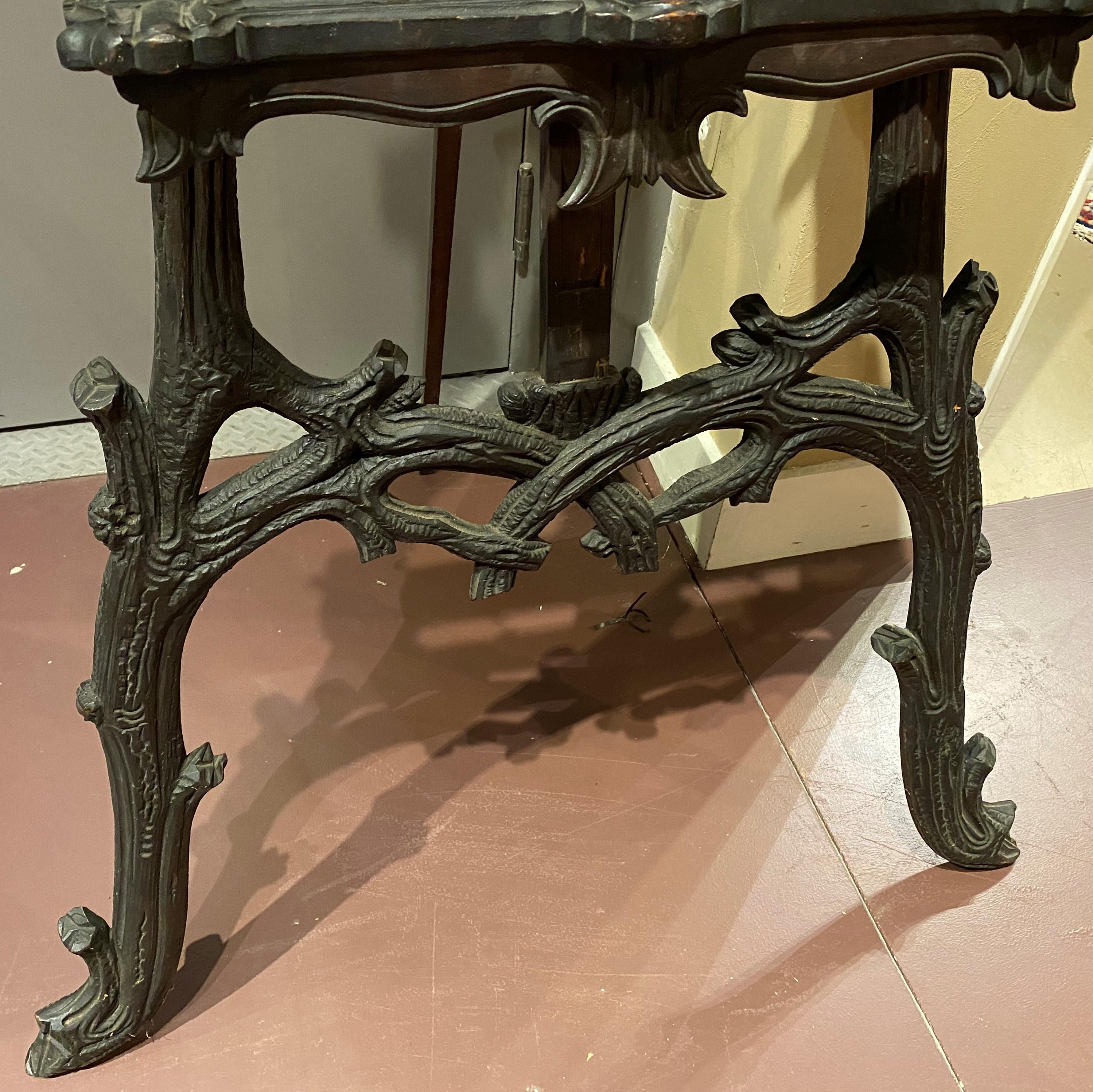Hand-Carved 19th Century Carved Ebonized Black Forest Painting Easel For Sale