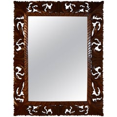 19th Century Carved English Oak Mirror