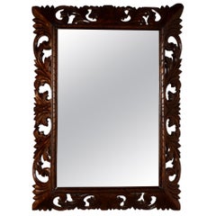 19th Century Carved English Oak Mirror