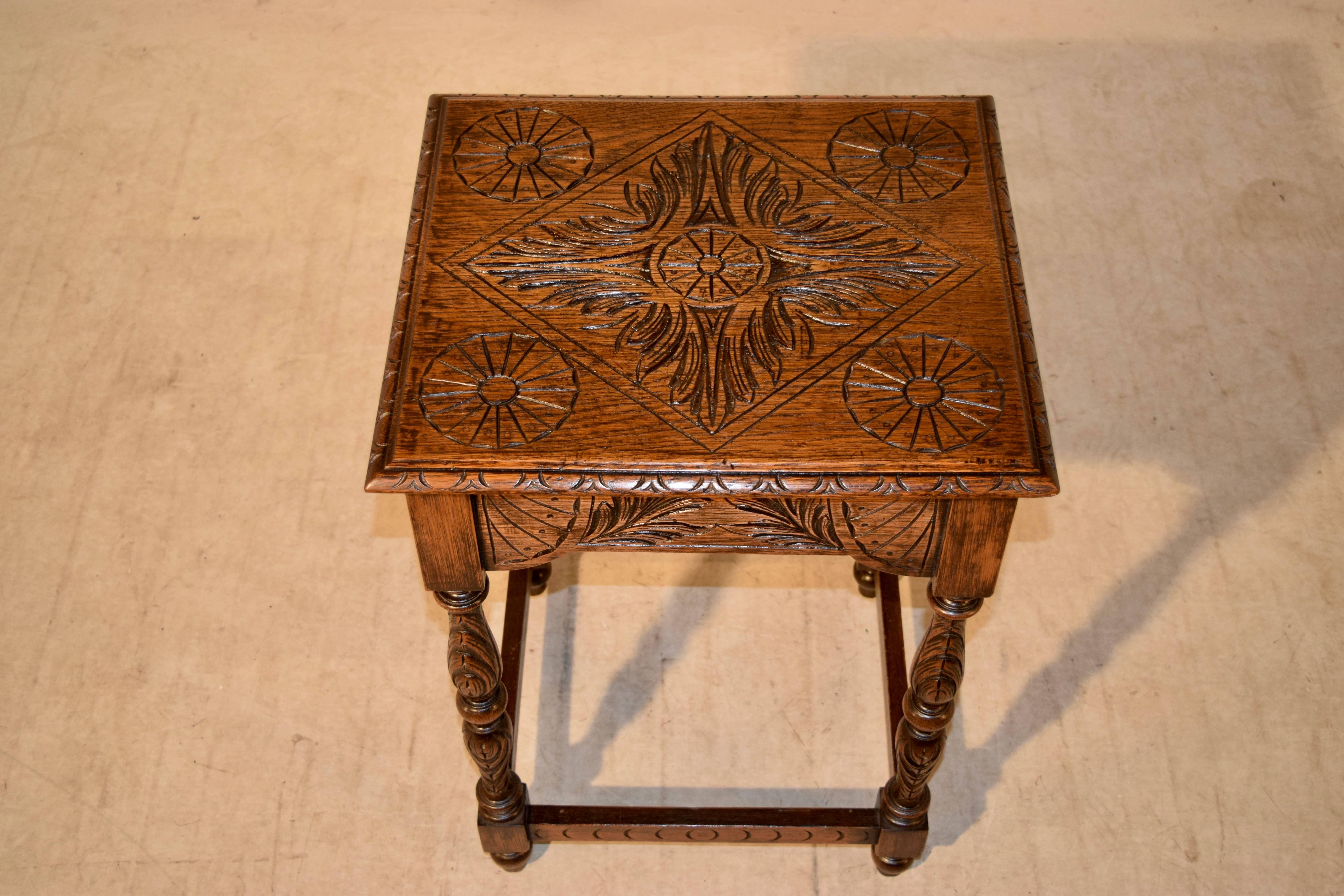Victorian 19th Century Carved English Side Table
