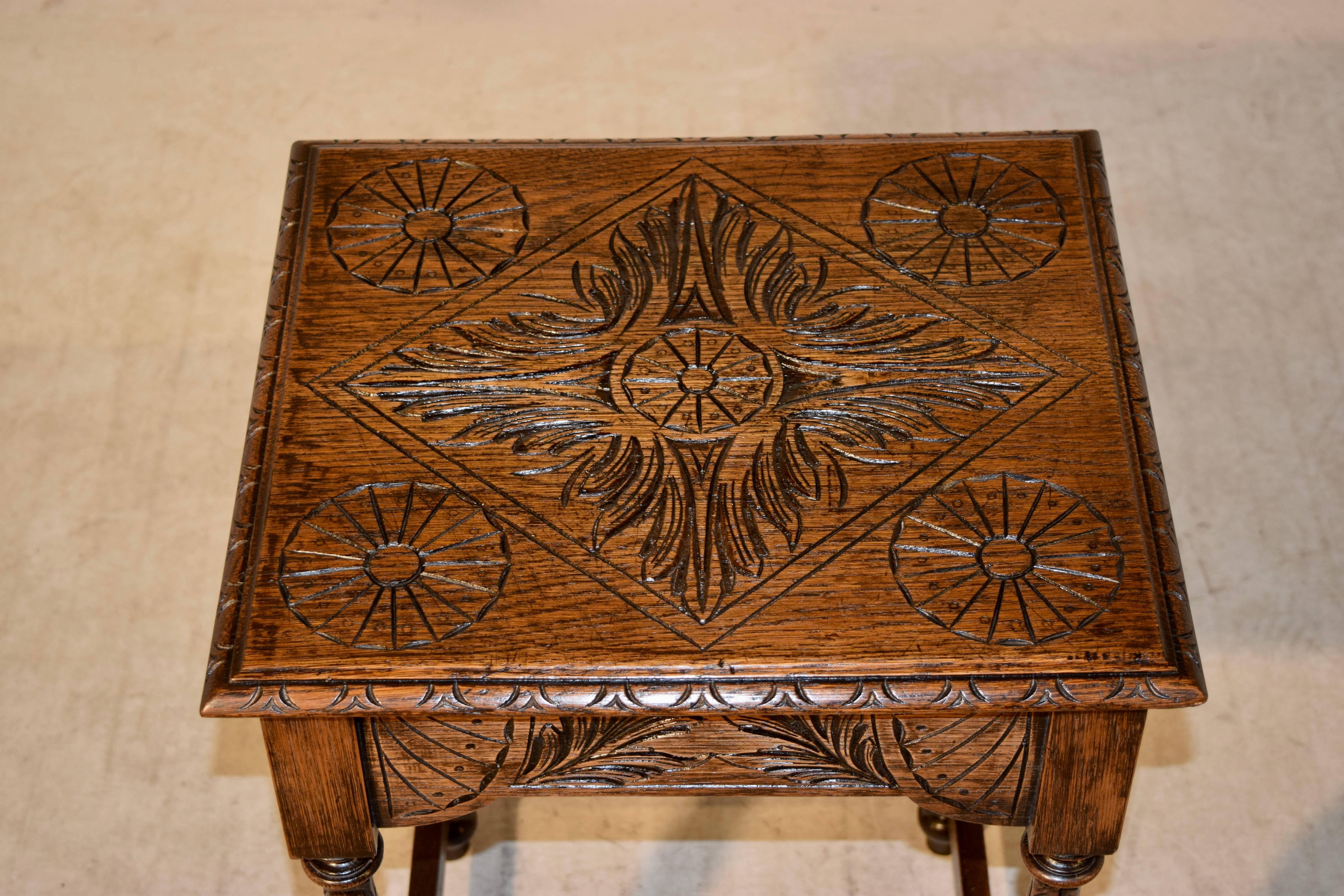 Hand-Carved 19th Century Carved English Side Table