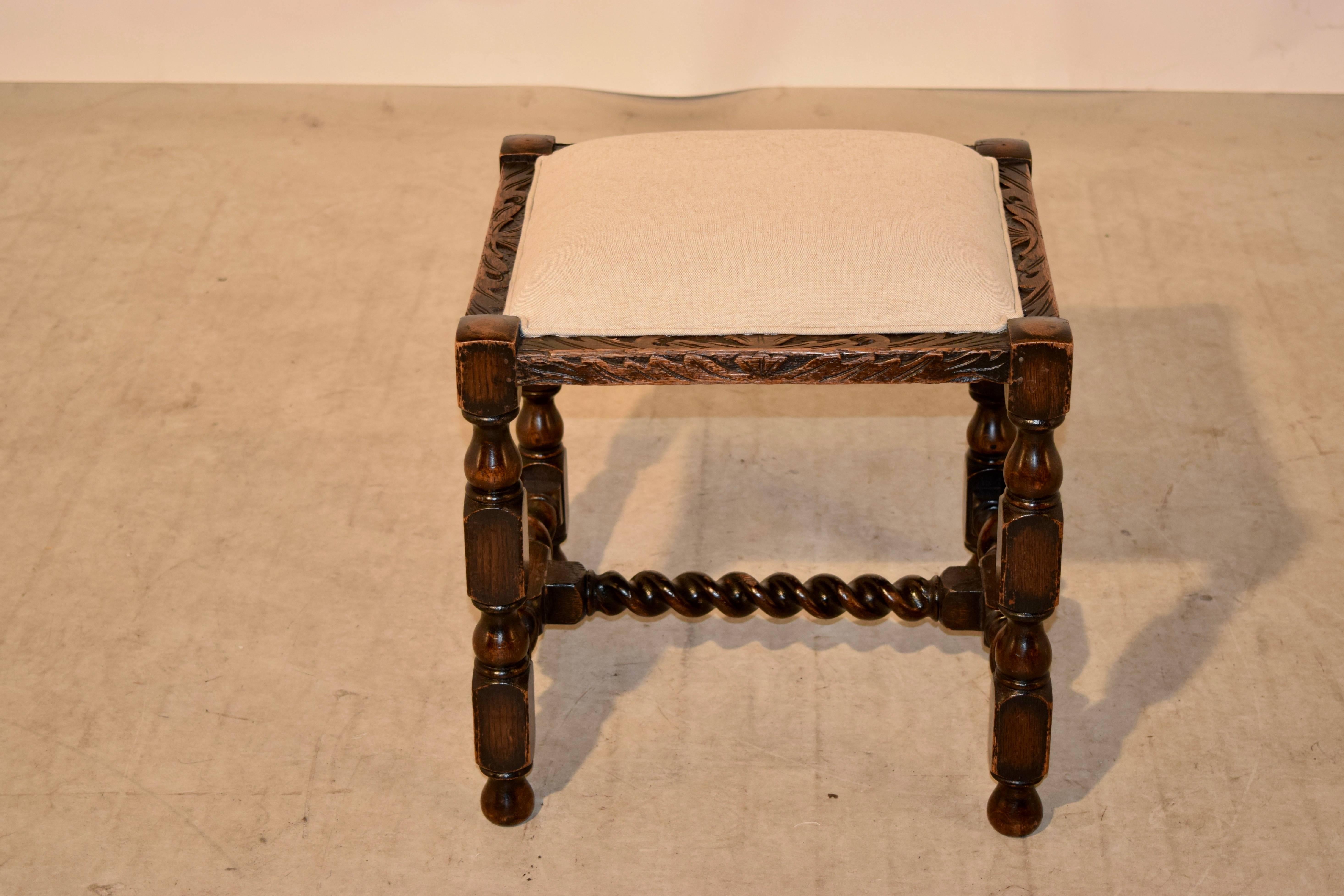Victorian 19th Century Carved English Stool