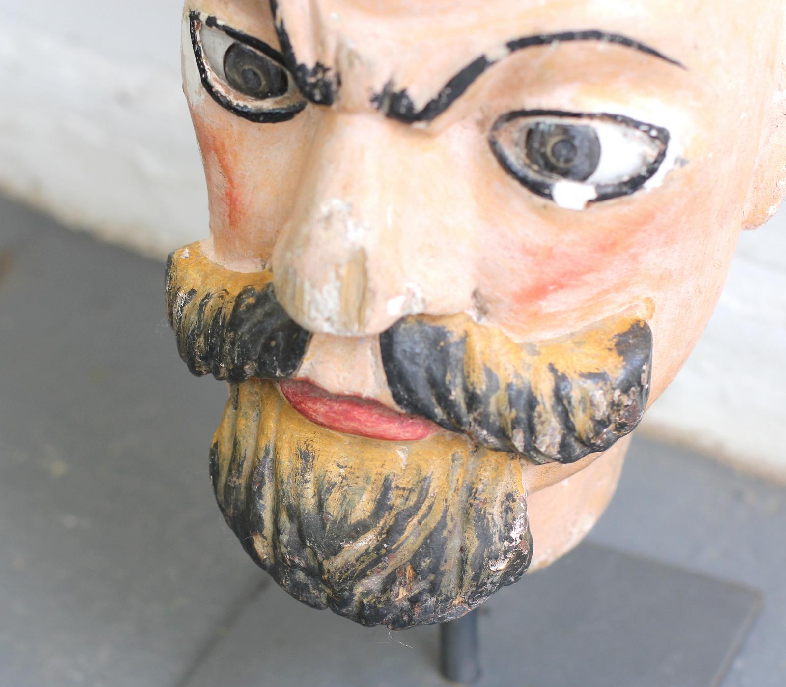 19th Century Carved Fairground Head by Emmanuel Fremiet In Good Condition In Gloucester, GB