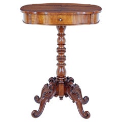 19th Century carved flame mahogany side table