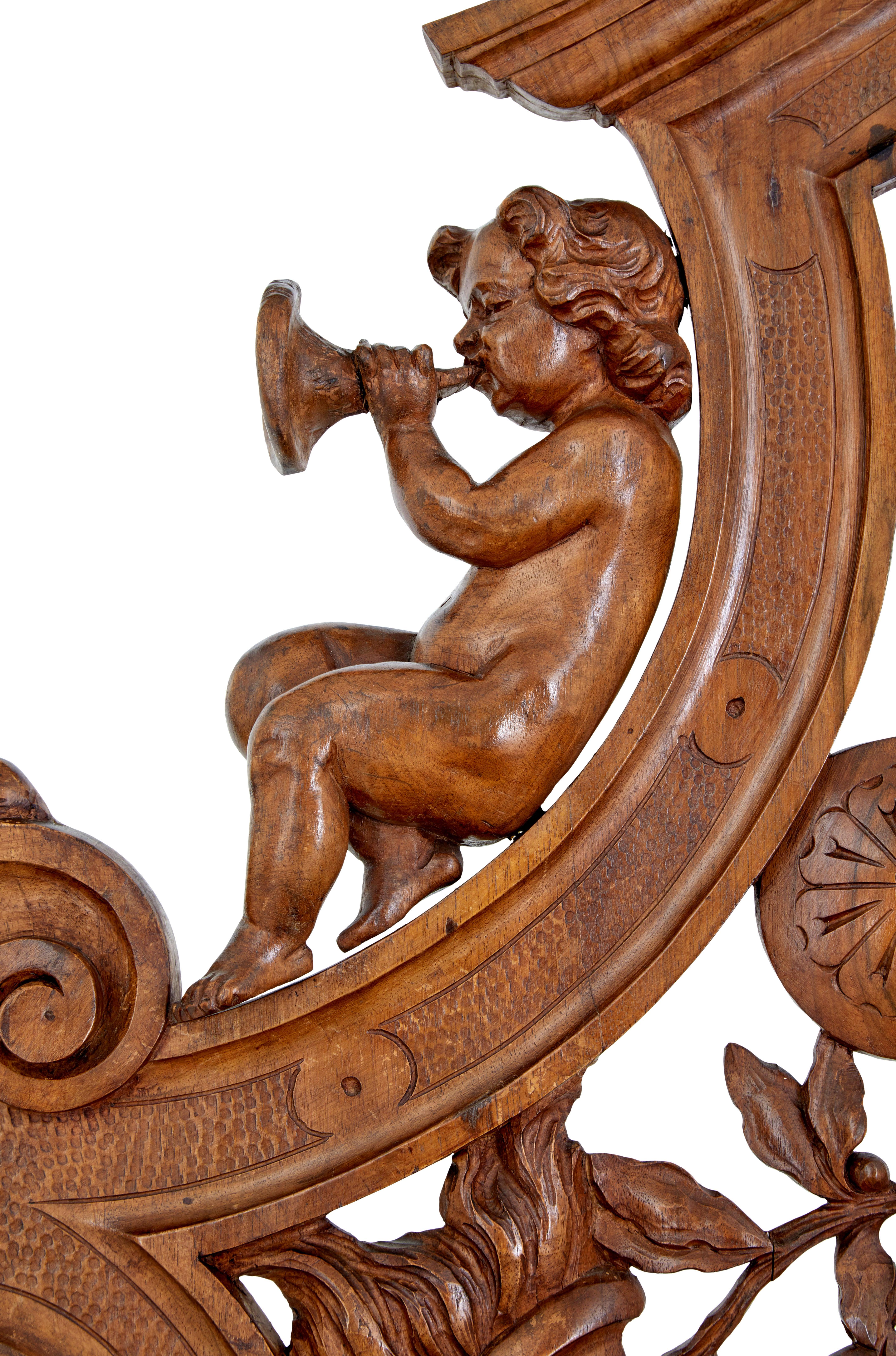 Walnut 19th century carved Flemish walnut decorative chair For Sale