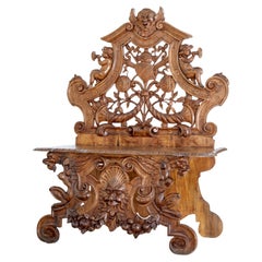 19th century carved Flemish walnut decorative chair