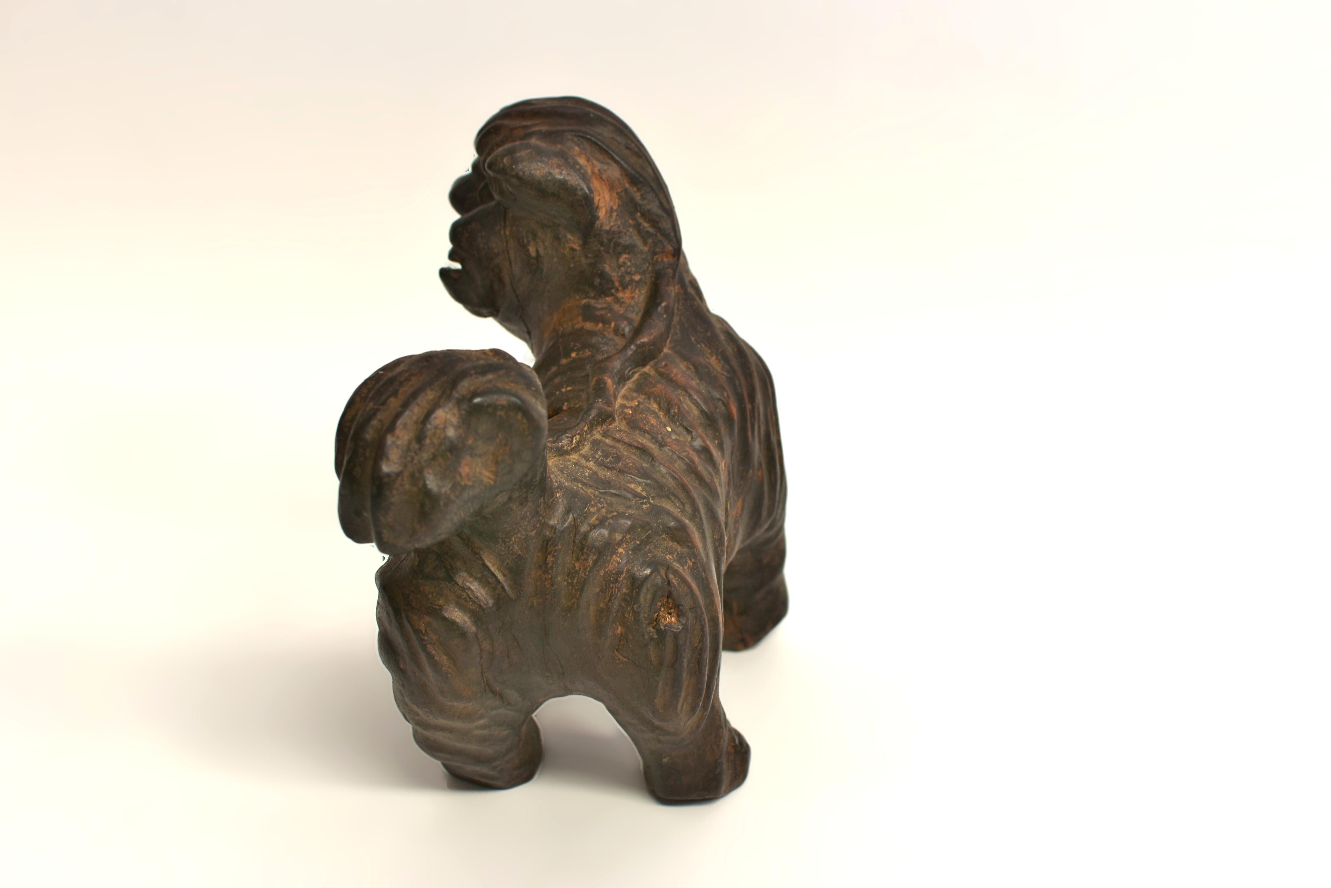 19th Century Carved Foo Dog Whole Root Rustic Country Folk Art For Sale 4