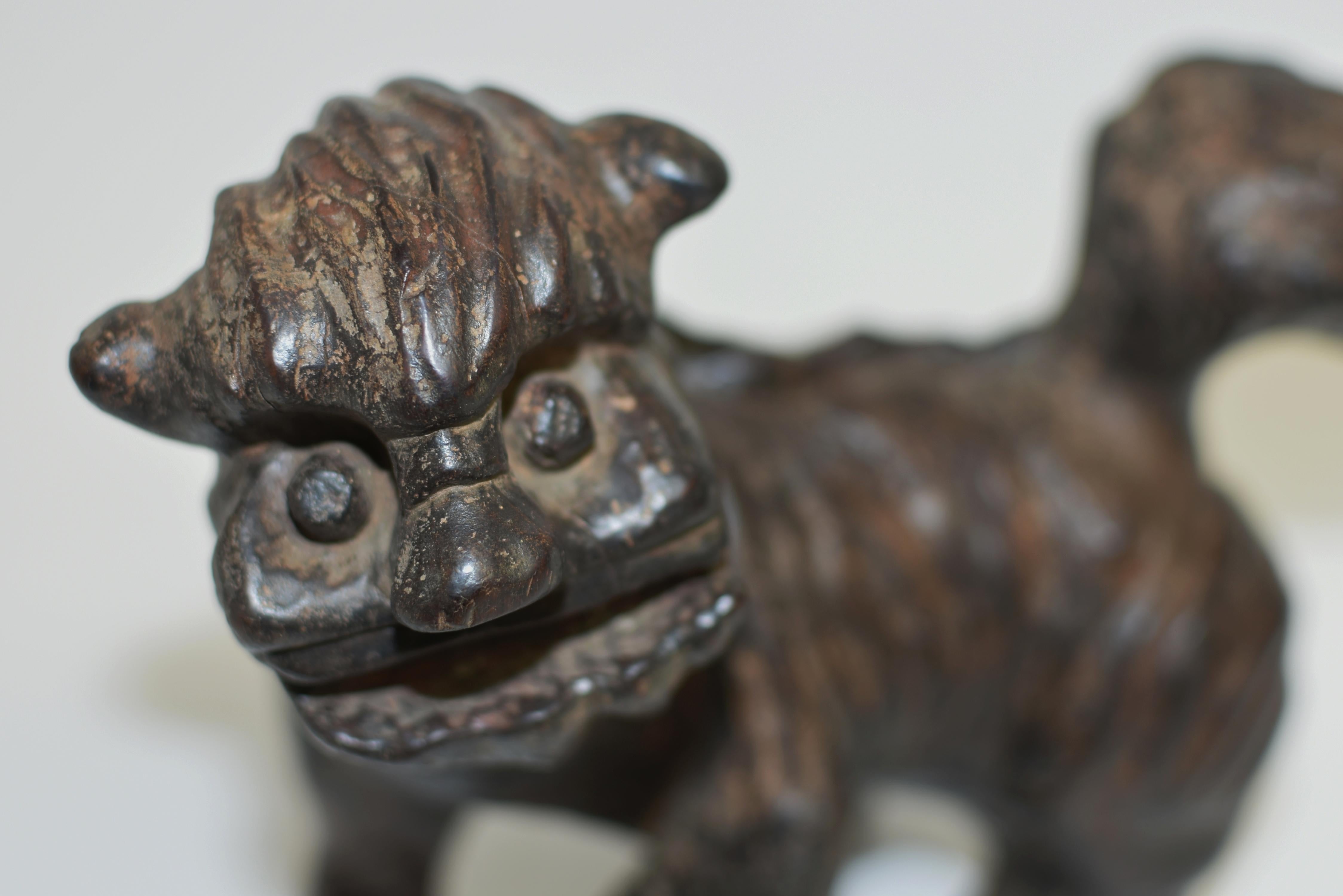 19th Century Carved Foo Dog Whole Root Rustic Country Folk Art For Sale 5