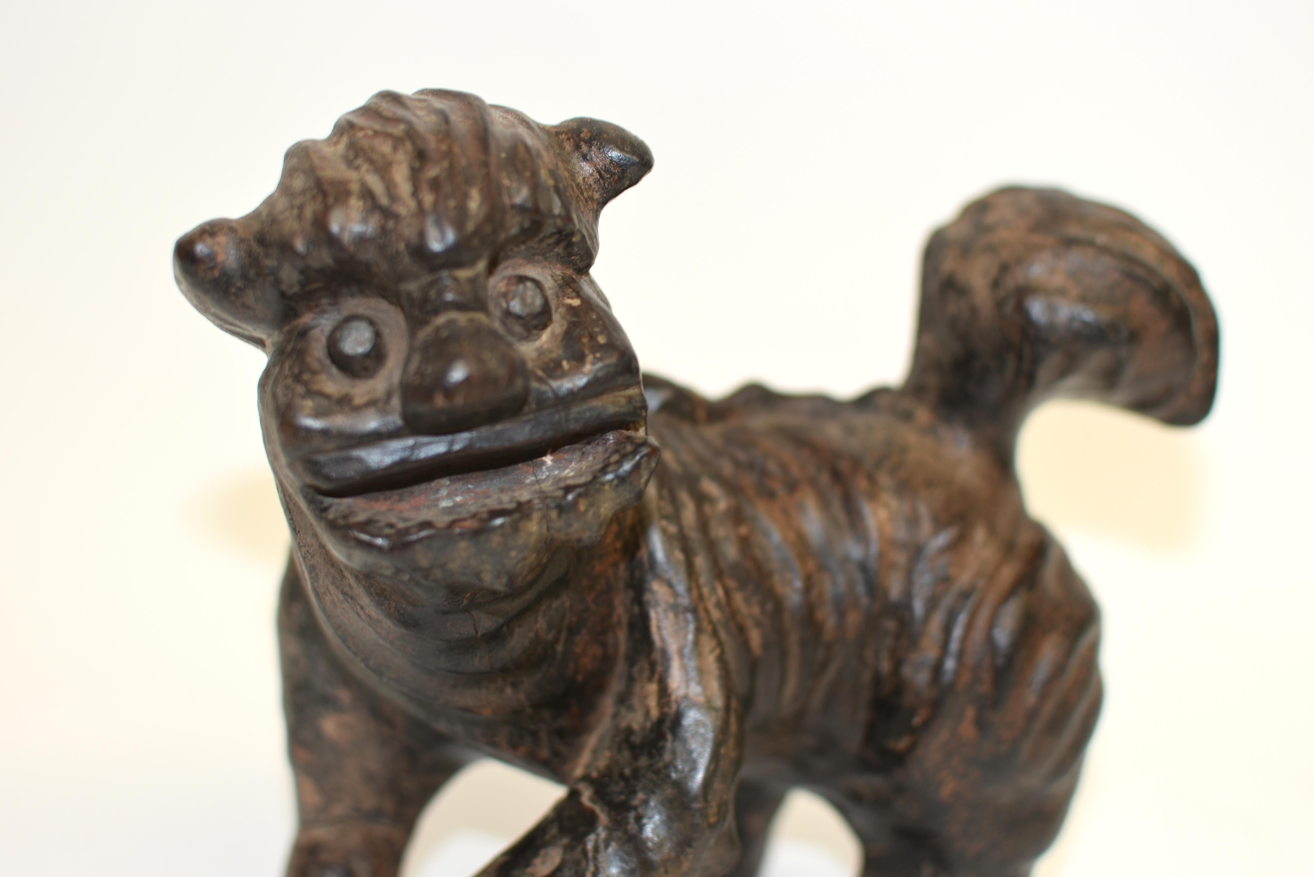 19th Century Carved Foo Dog Whole Root Rustic Country Folk Art For Sale 6