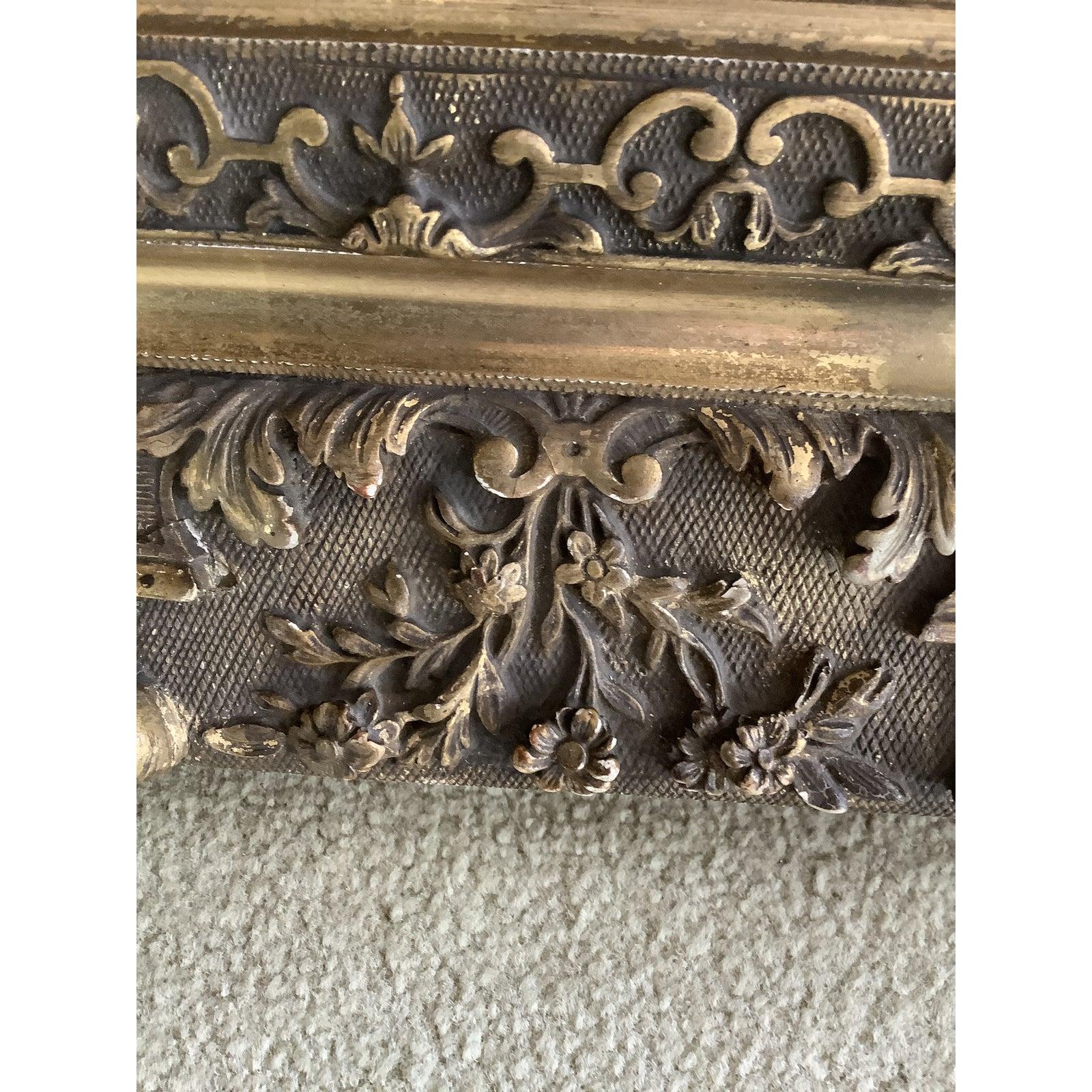 Gilt 19th Century Carved Frame with Gilding and Water Gilding