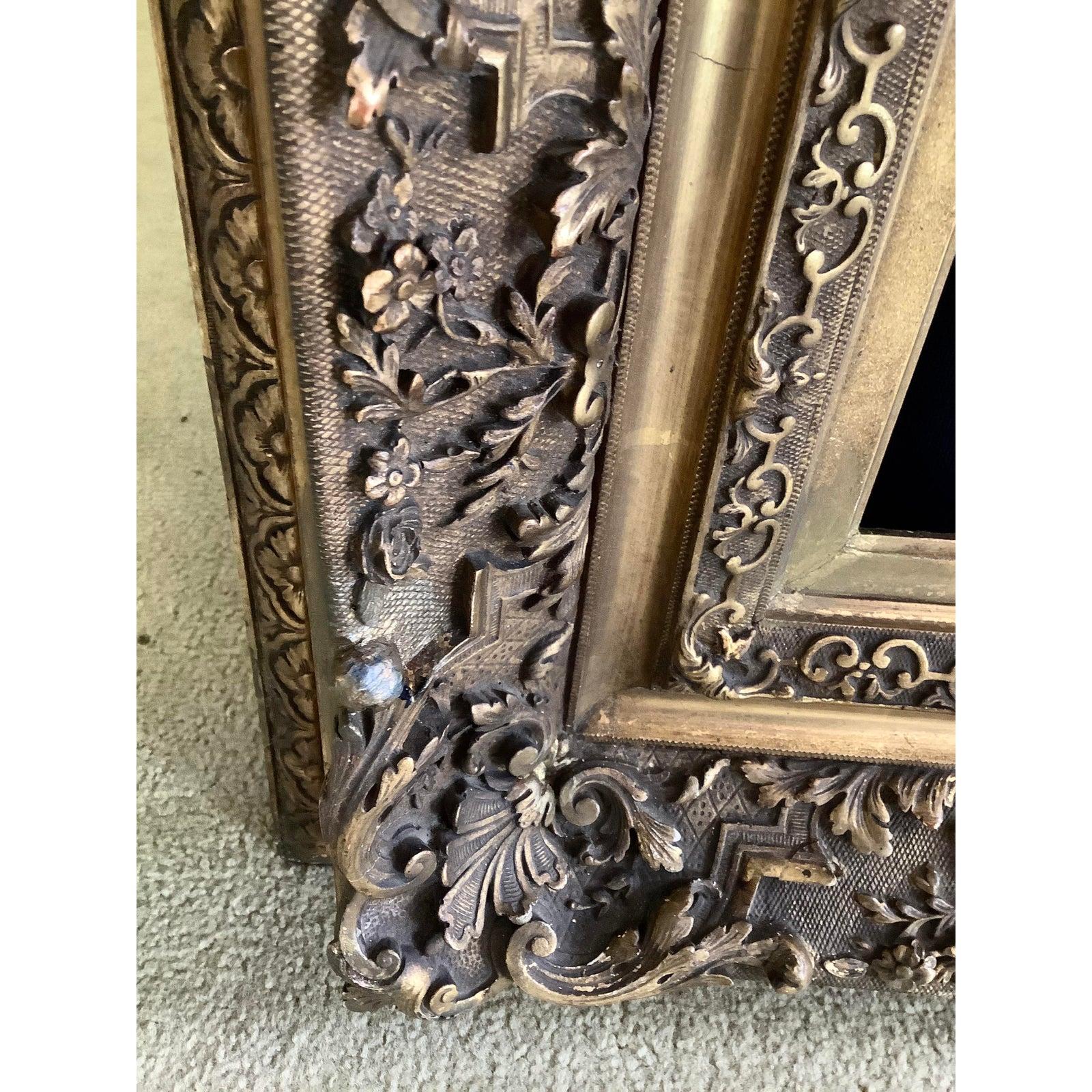19th Century Carved Frame with Gilding and Water Gilding 2