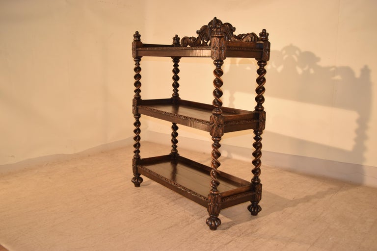 Oak 19th Century Carved French Dessert Buffet For Sale