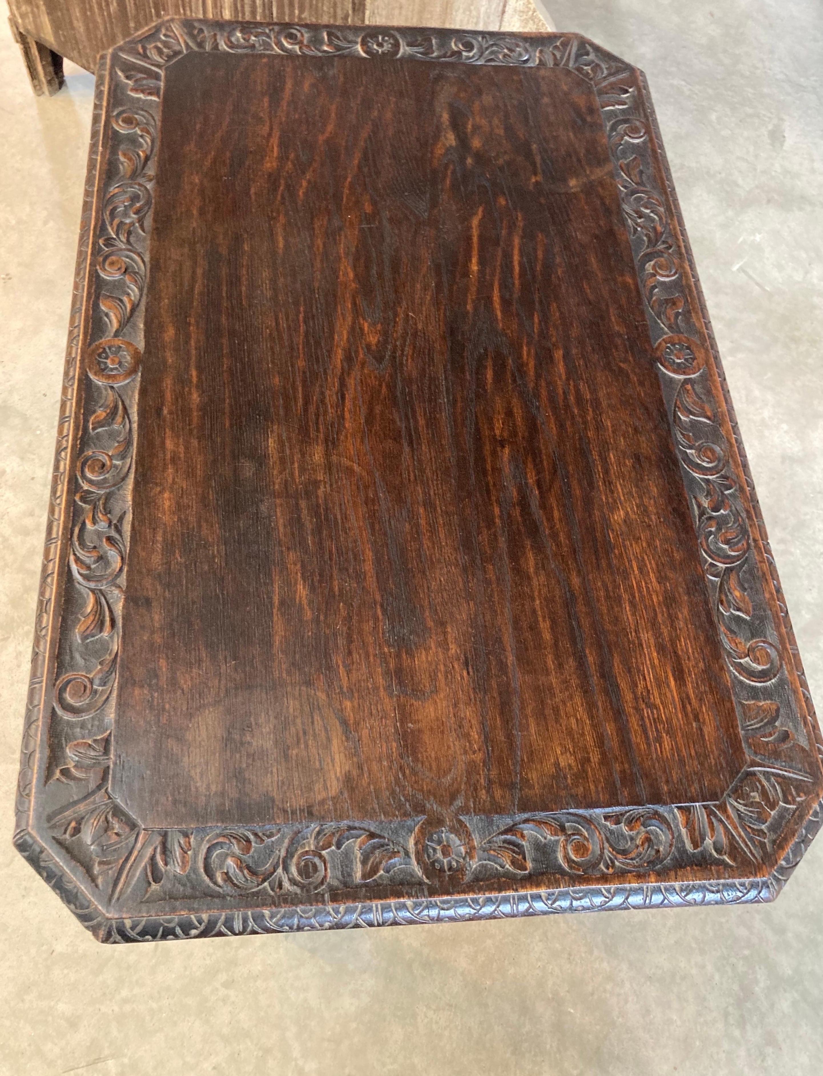 19th Century Carved French Oak Side Table / End Table 5
