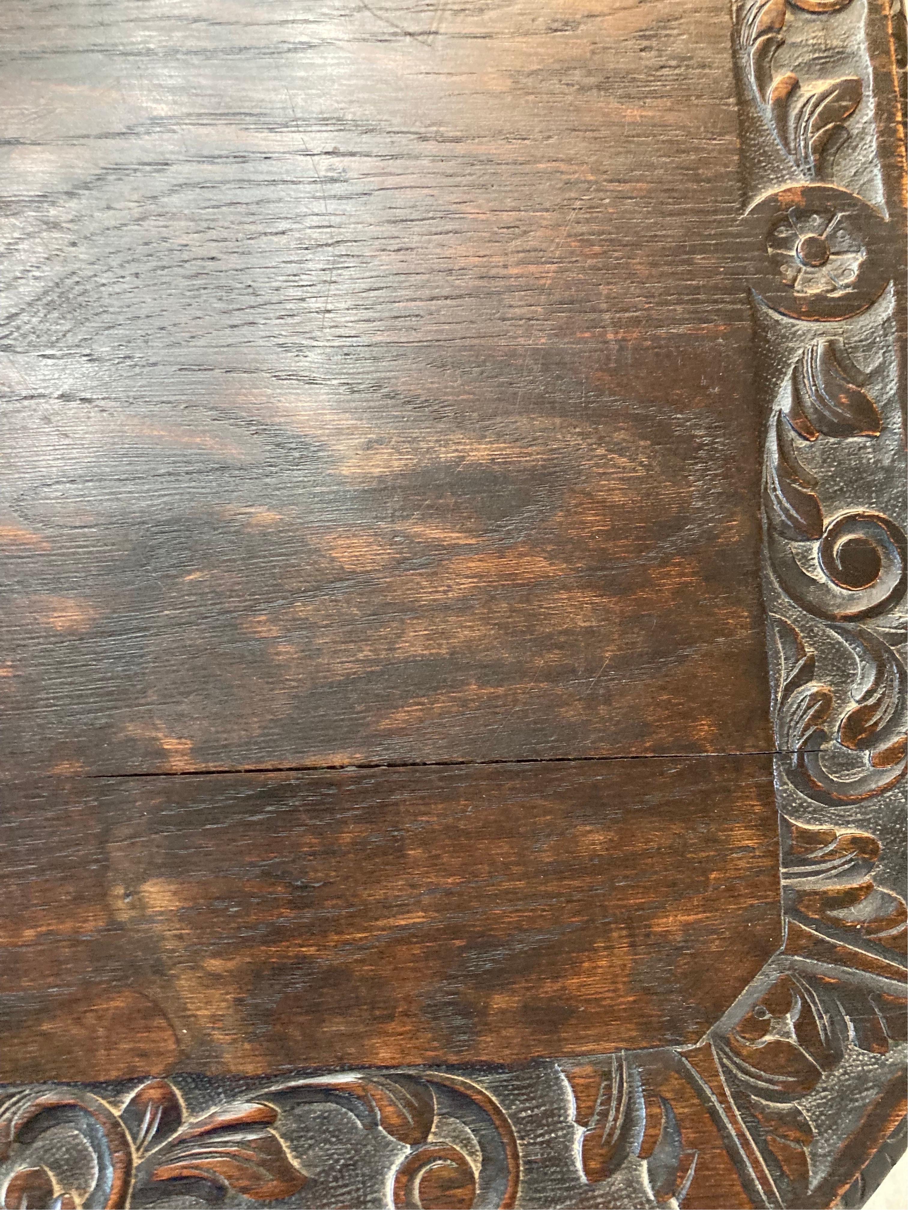 19th Century Carved French Oak Side Table / End Table 3