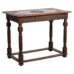 19th Century Carved French Oak Side Table