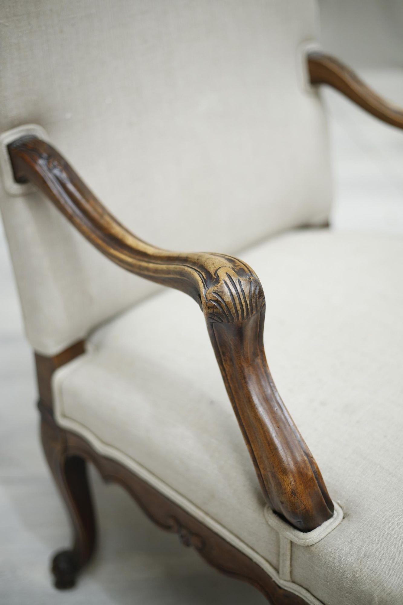 19th Century Carved French Open Armchair In Excellent Condition In Malton, GB