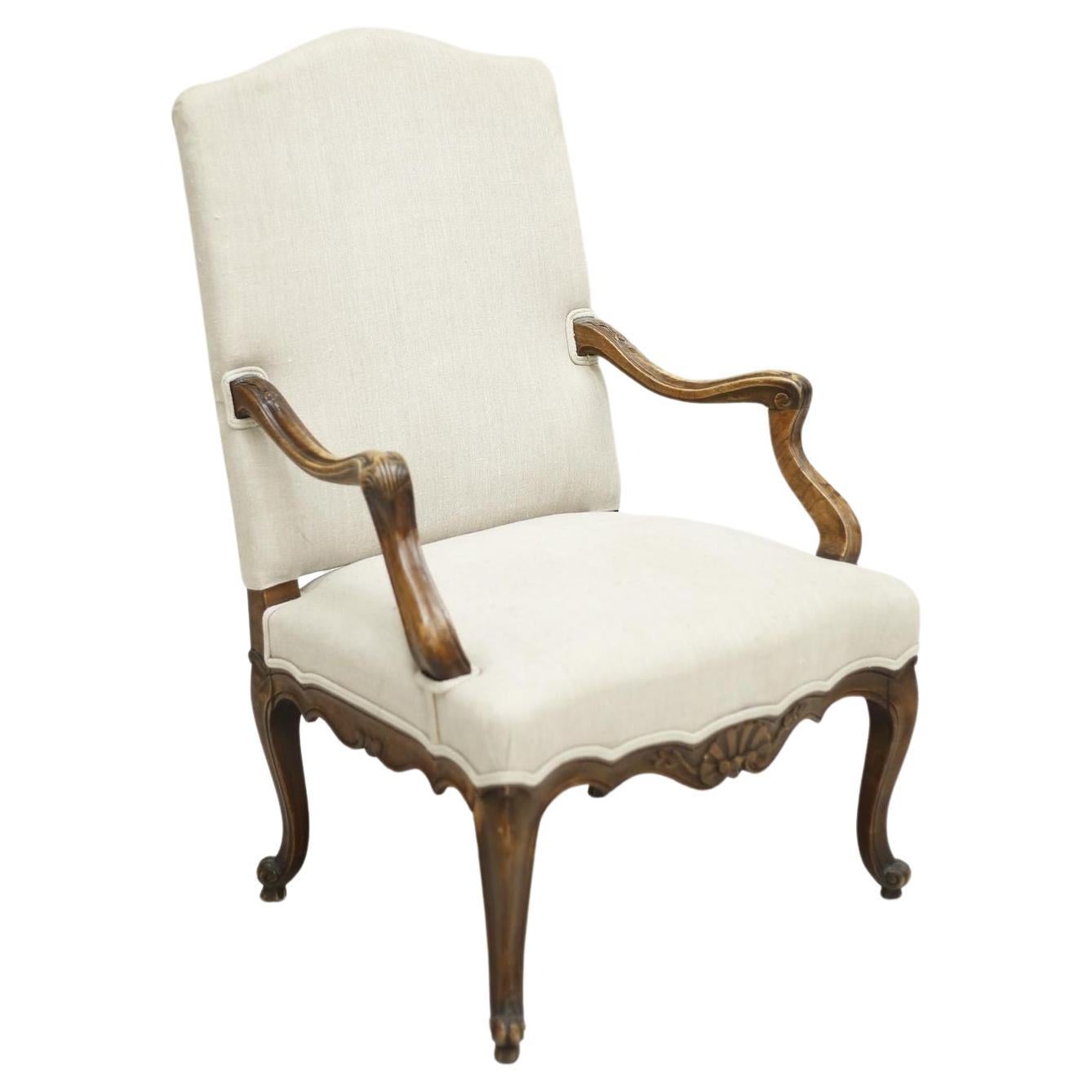 19th Century Carved French Open Armchair For Sale at 1stDibs
