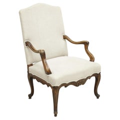19th Century Carved French Open Armchair
