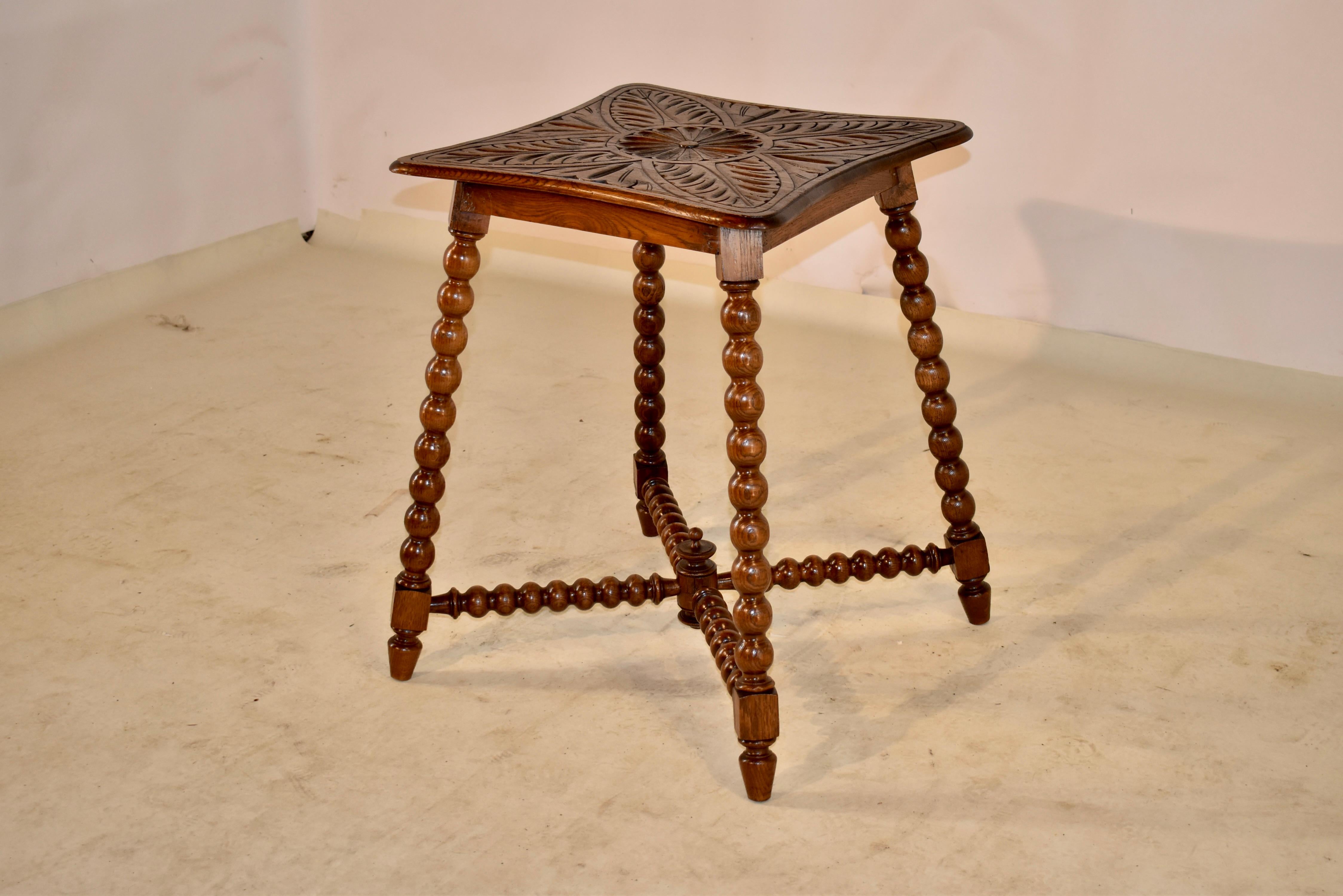 Hand-Carved 19th Century Carved French Side Table